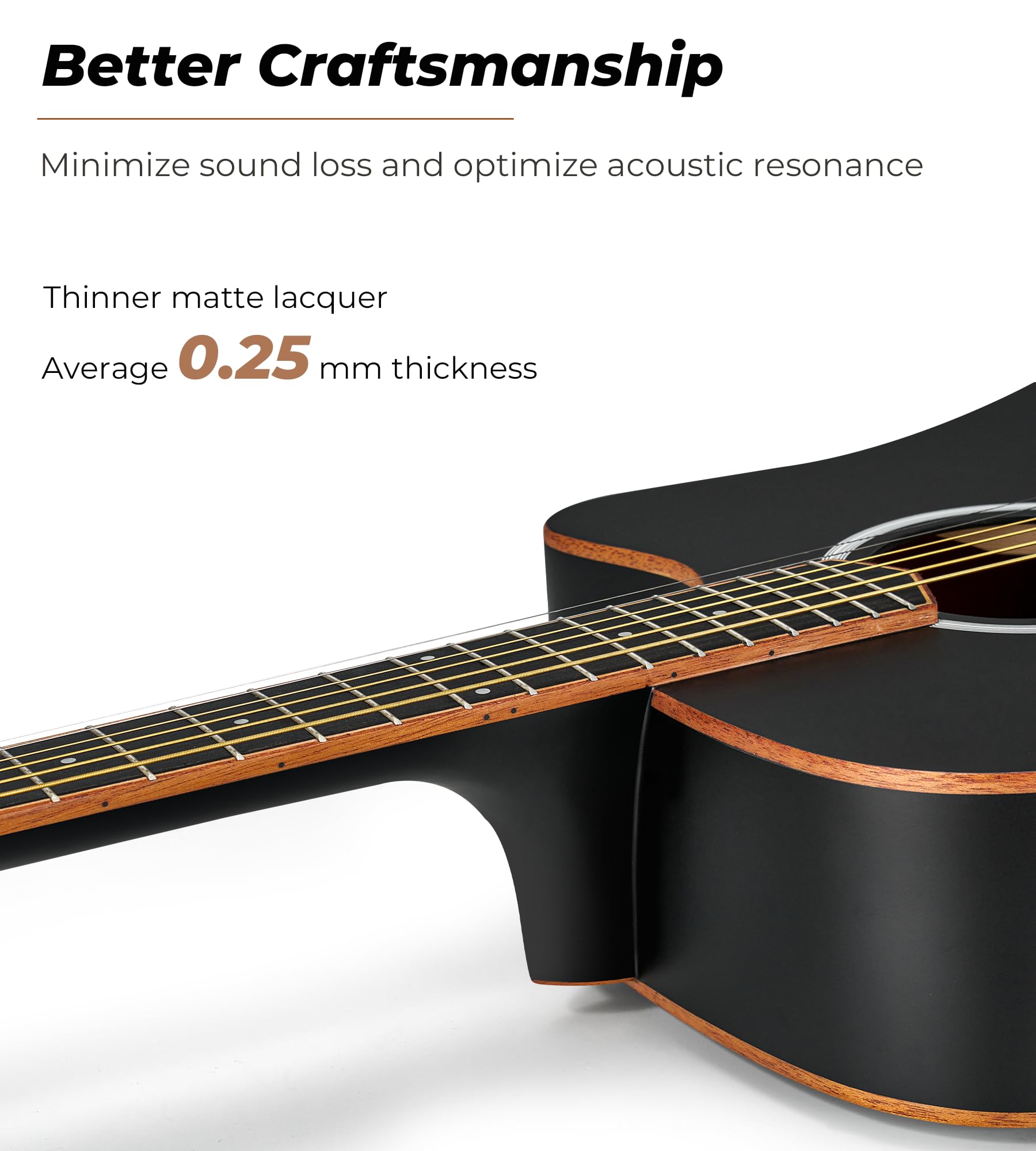 Vangoa Electric Acoustic Guitar Full Size Cutaway Acoustic Guitar Bundle Guitarra Acustica with Pickup for Adults Teens Beginner