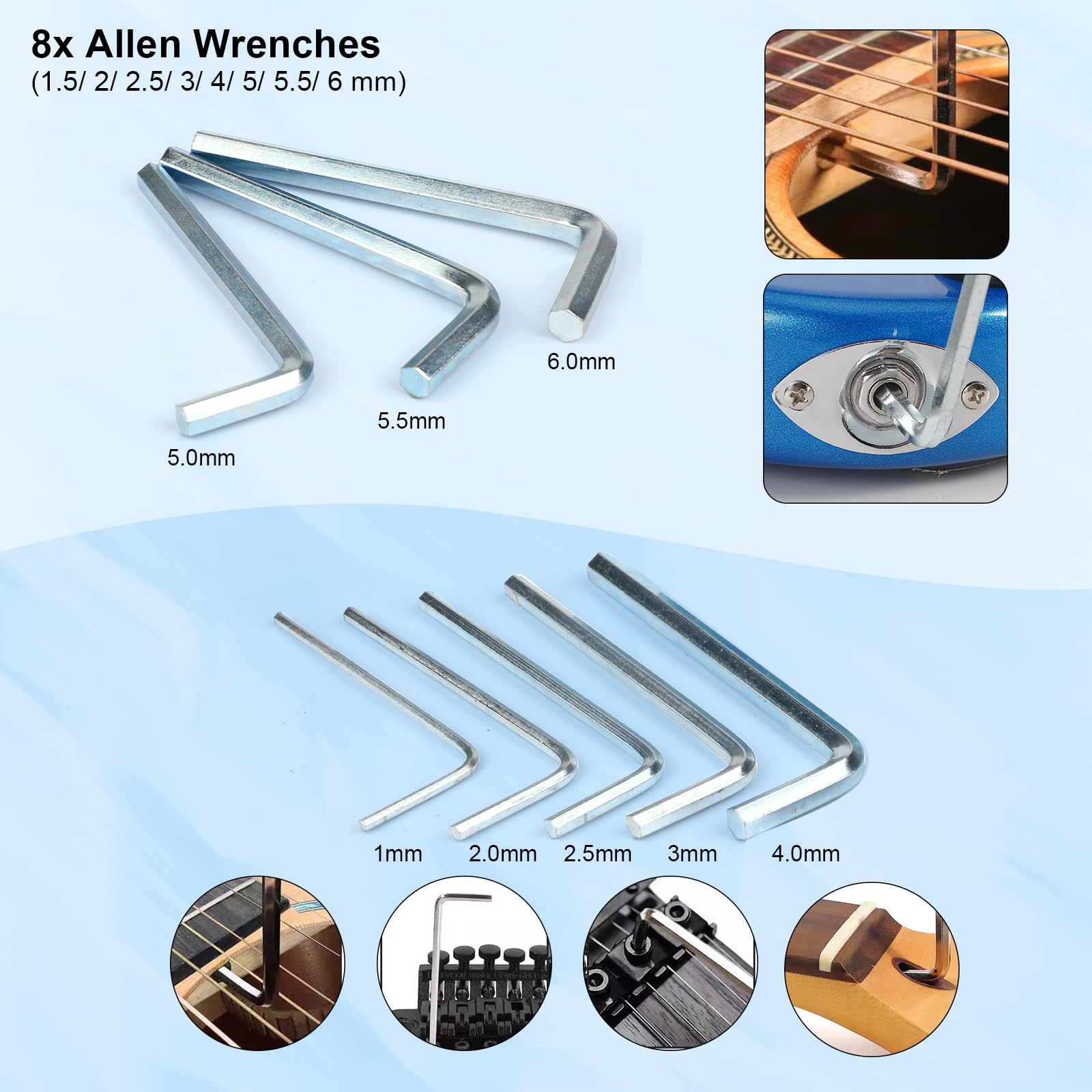 72 PCS Guitar Tool Kit for Set Up, Intonation Adjustment and Repair, Maintenance Kit for Bass, Banjo and Ukulele