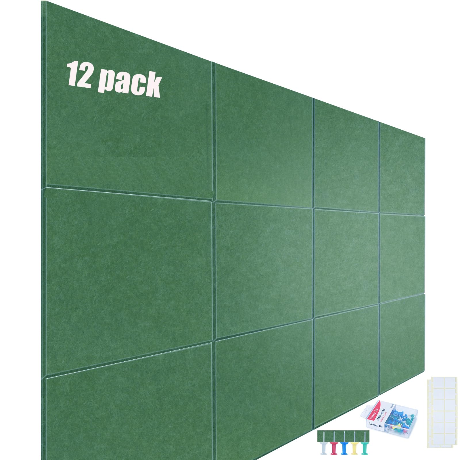 12 Pack Acoustic Panels Soundproof Wall Panels 12''X12''X0.44'' Sound Panels High Density Sound Dampening Panels With Safe Remov