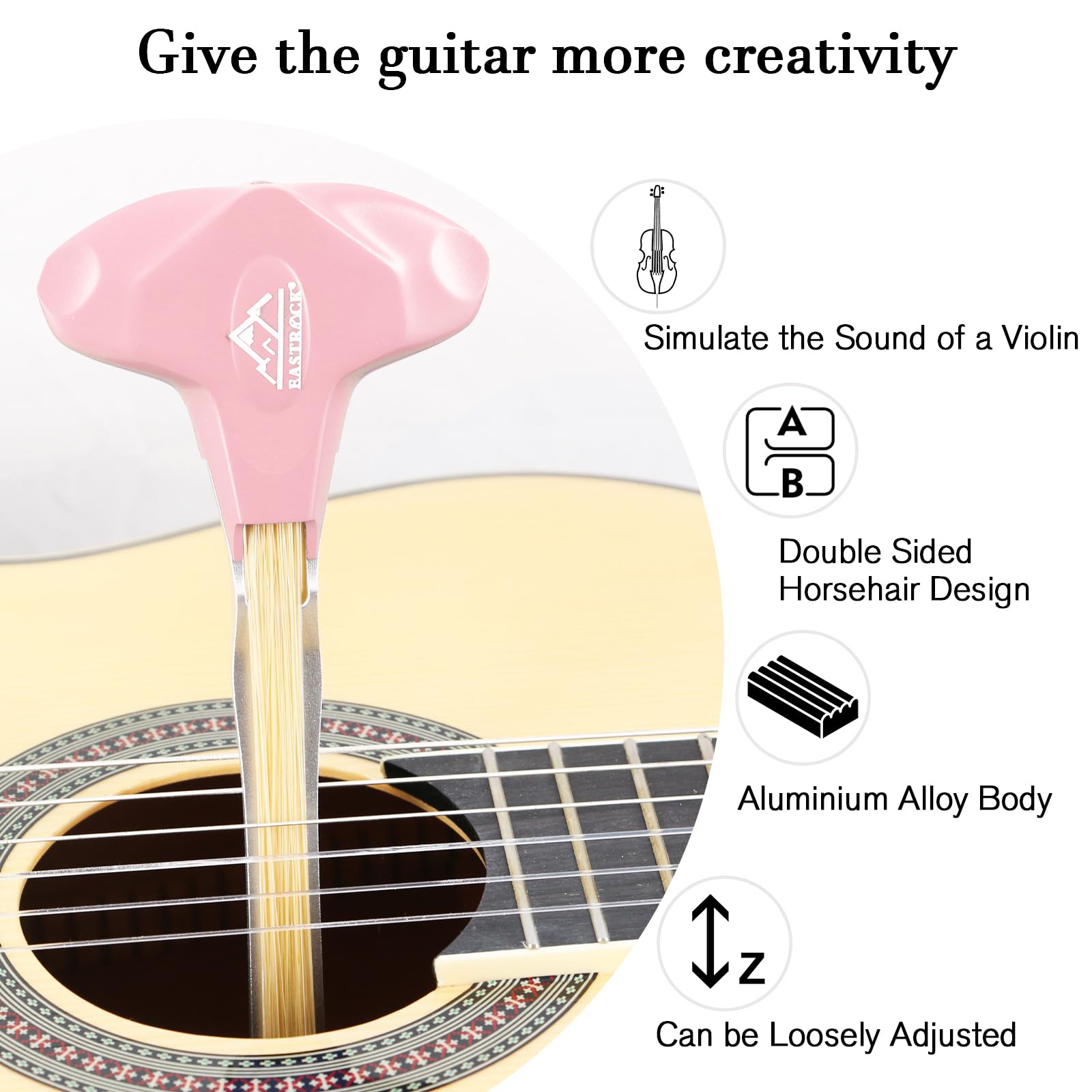 EASTROCK Guitar Bow, 2-in-1 Real Horsehair Guitar Bow for Acoustic, Create Violin & Cello-Like Sounds, Christmas Birthday Gift f