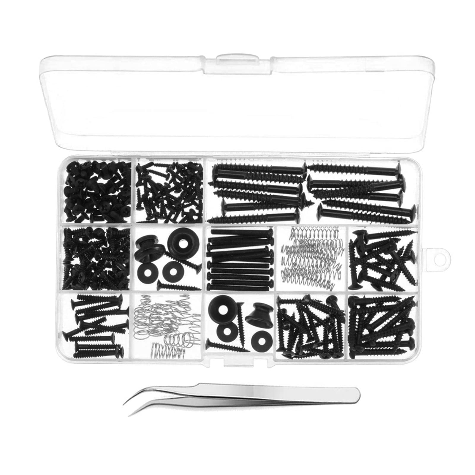 Cheerock Guitar Screws Kit For Electric Guitar Bridge, Pickup, Pickguard, Tuner, Switch, Neck Plate, 254 Pieces Guitar Diy Kit W