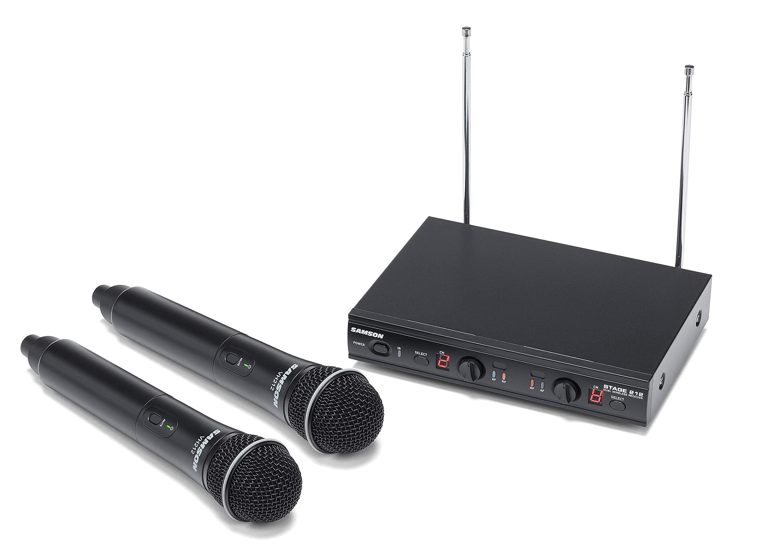 Samson Stage 212 Dual Vocal VHF Frequency Agile Wireless System with 2 Q6 Dynamic Mics - Thumbnail 2