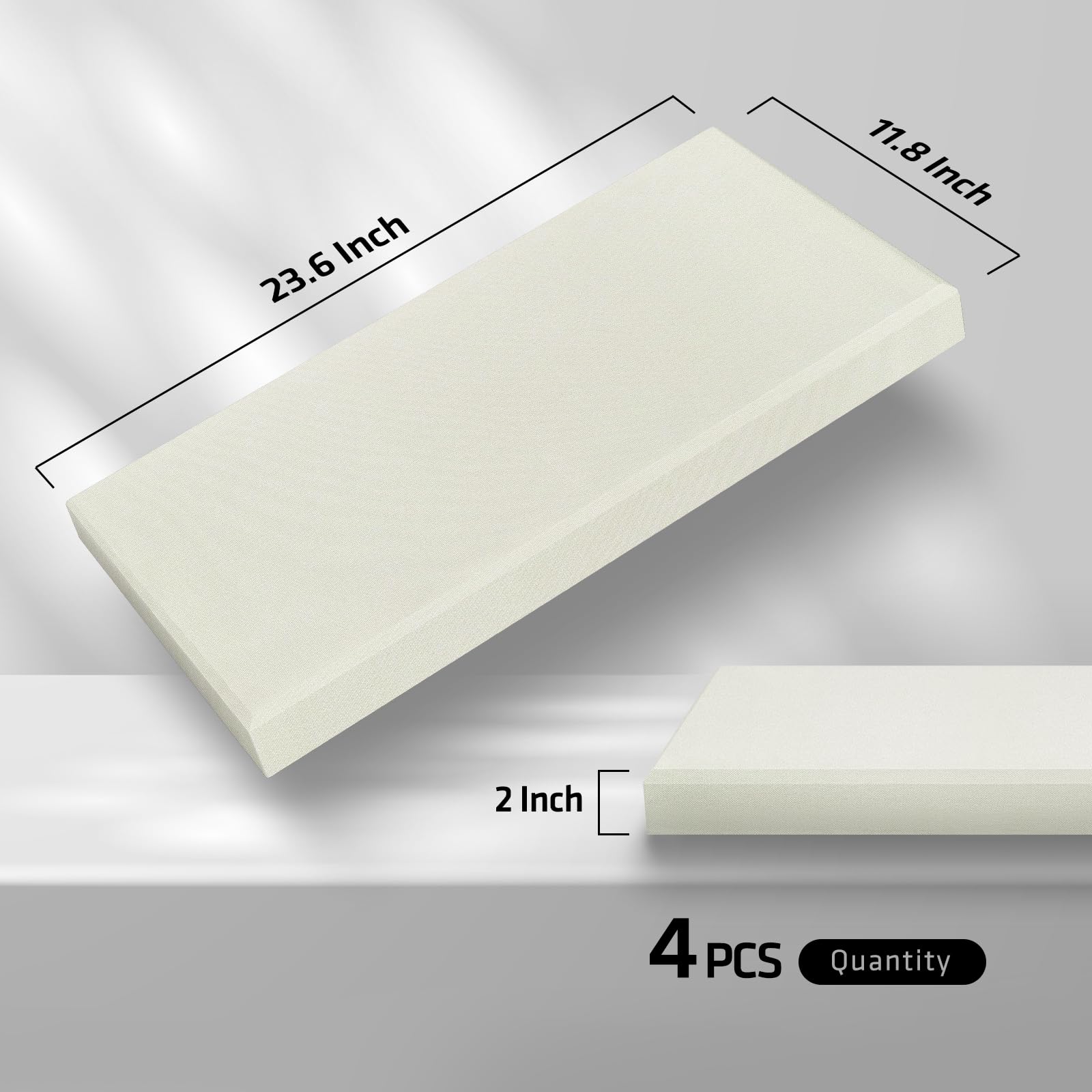 UMIACOUSTICS 4 PCS Acoustic Wall Panels, 2 Thick 23.6'' x 11.8'' Fiberglass Recording Studio Acoustical Treatments Panels, Self-