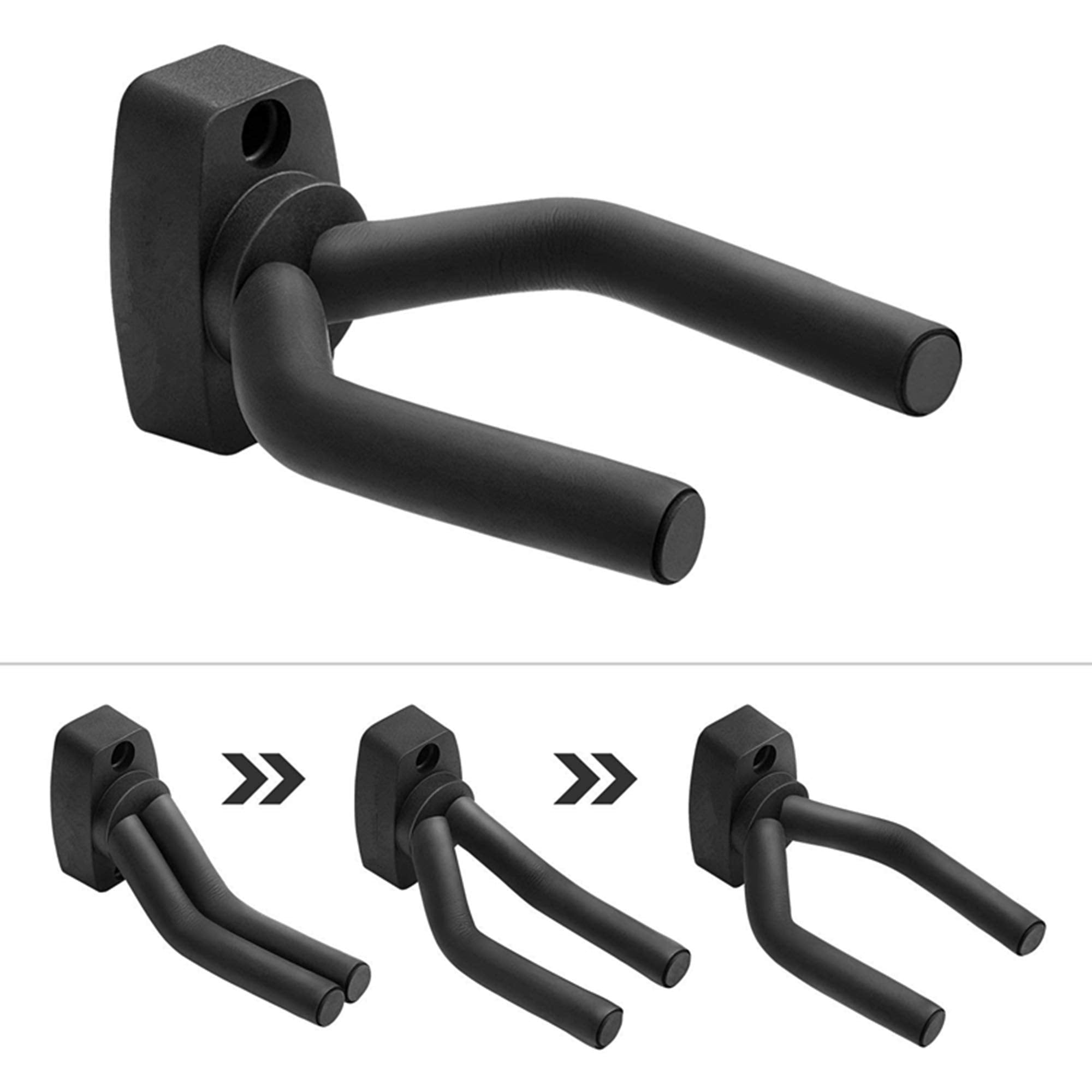 Guitar Wall Mount Hanger 2 Pack Black Guitar Hanger Wall Hook Holder Stand Display with Screws - Easy To Install - Fits All Size