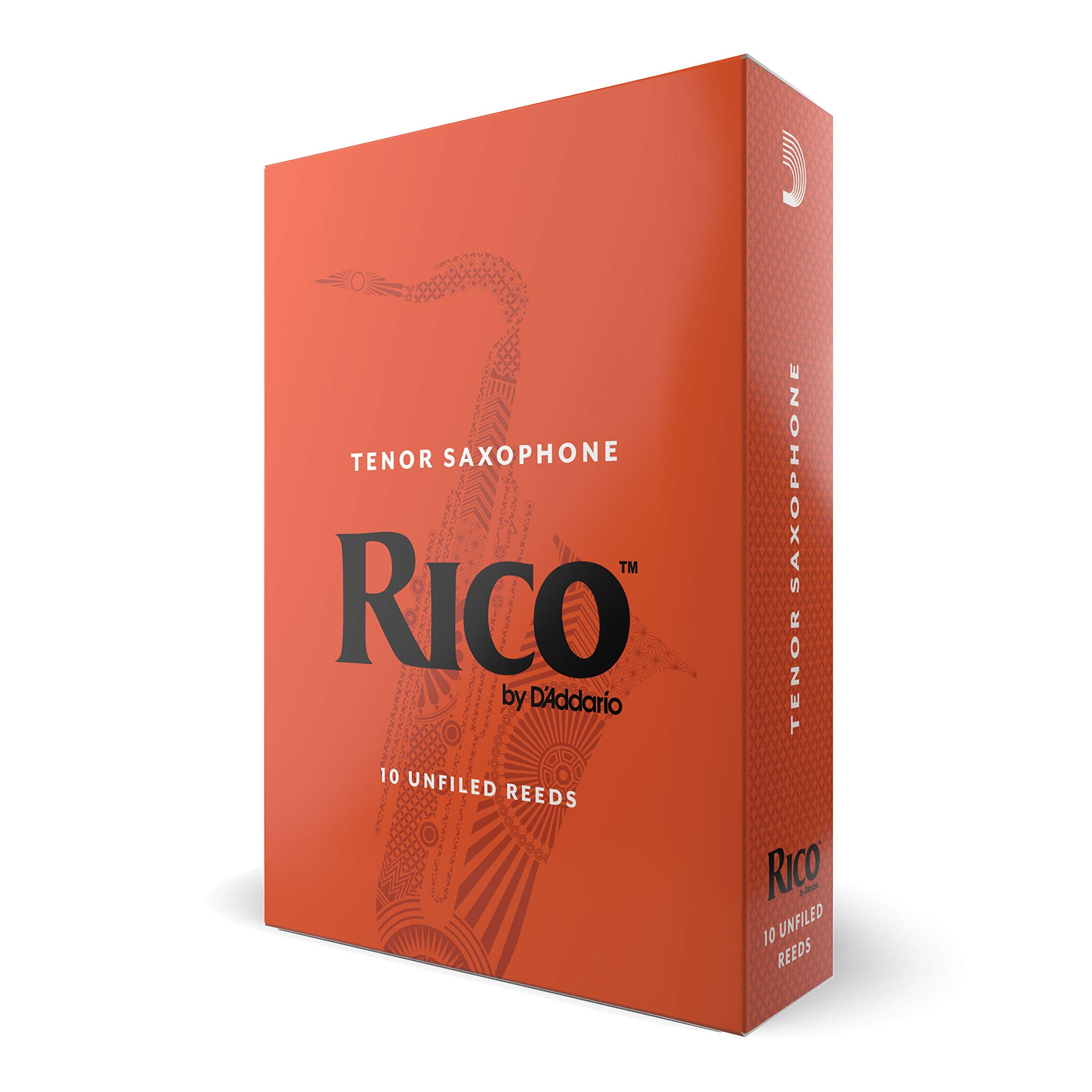 Rico Tenor Saxophone Reeds - Tenor Sax Reeds - Unfiled Cut, Thinner Vamp for Ease of Play - Strength 1.5-10 Pack