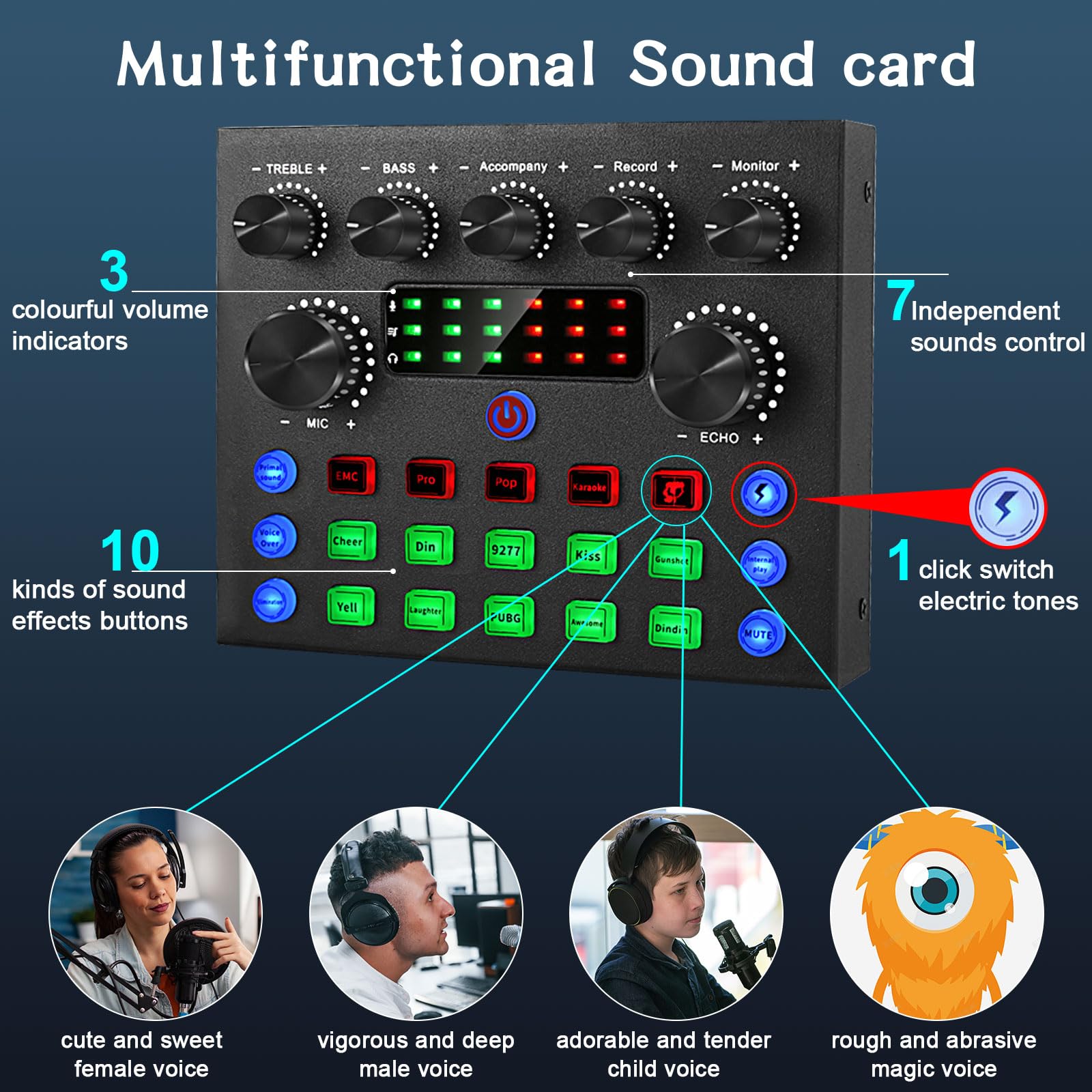 Podcast Equipment Bundle For 2, ALPOWL Audio Interface with Cardioid Designer BM800 Mic for Gamer and All-In-One DJ Mixer, perfe