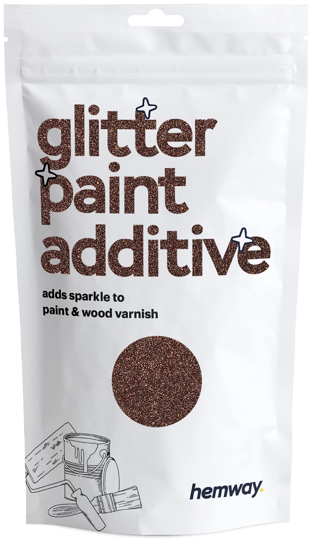Hemway Glitter Paint Additive Glitter Crystals For Acrylic Paint, Interior  Exterior Walls, Wood, Varnish, Furniture, Matte, Glo