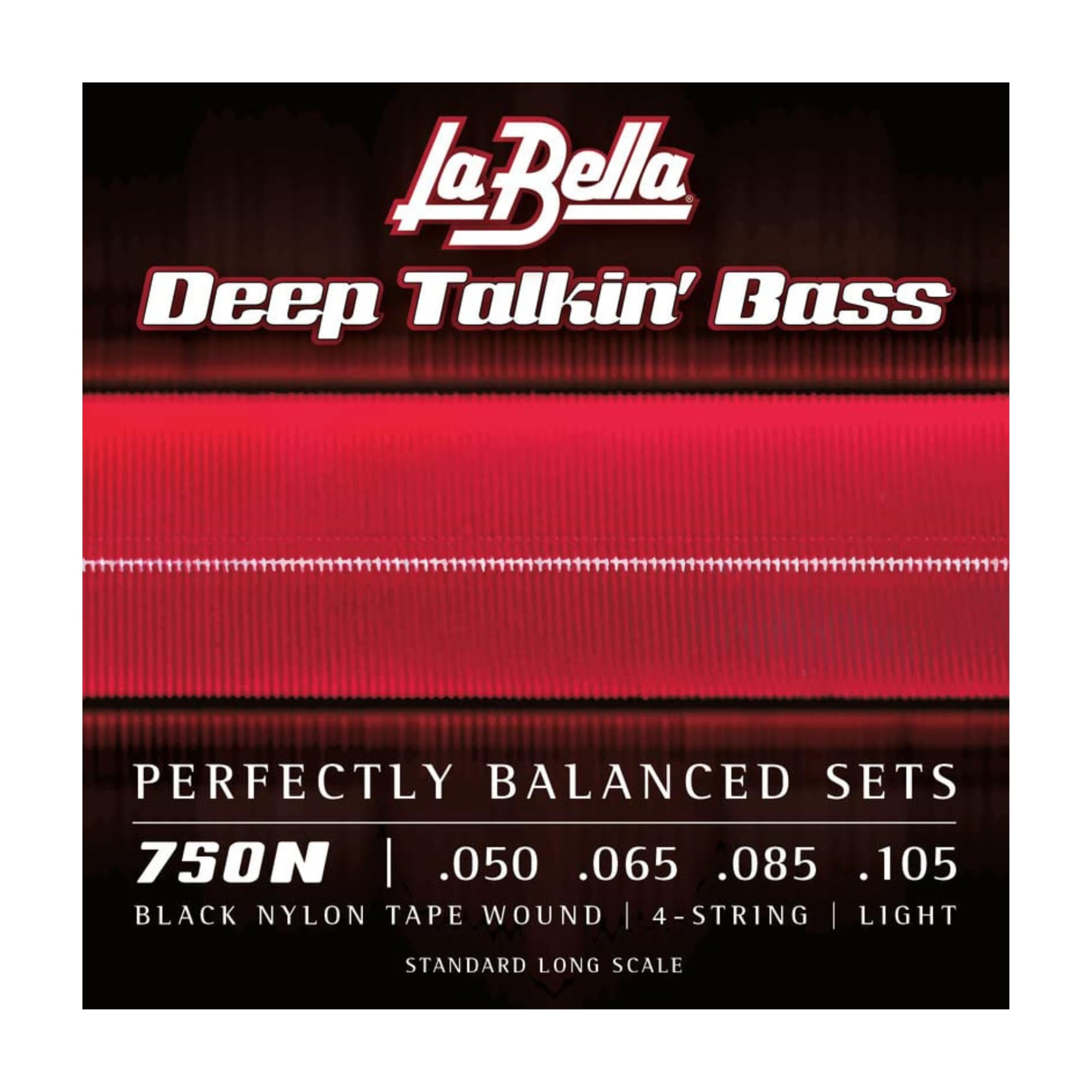 La Bella 750N Black Nylon Tape, Light 50-105