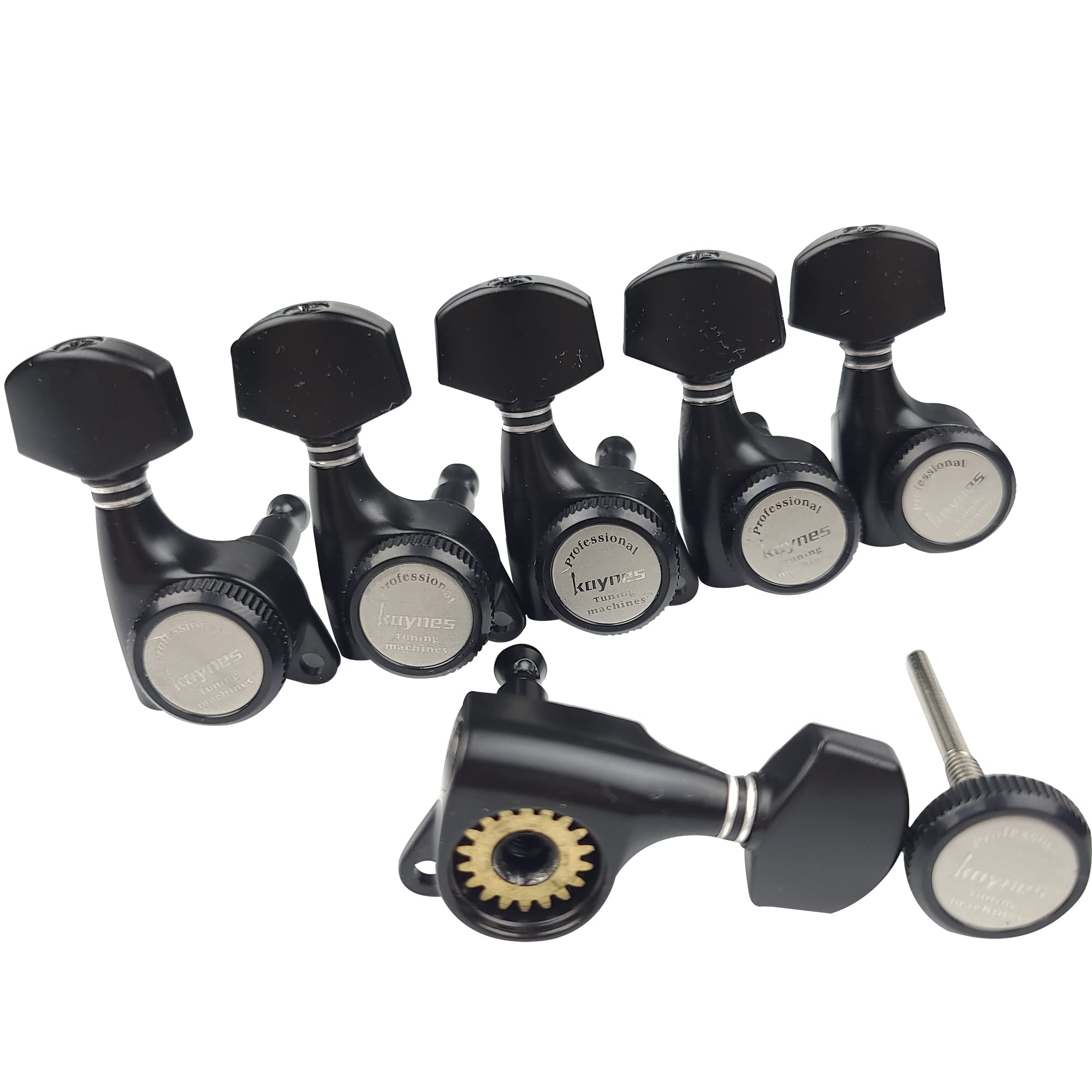 Kaynes Guitar Locking Tuners - 18:1 Black Lock String Tuning Keys Pegs Machine Heads Tuners For Strat Tele St Tl Lp Sg Most Elec