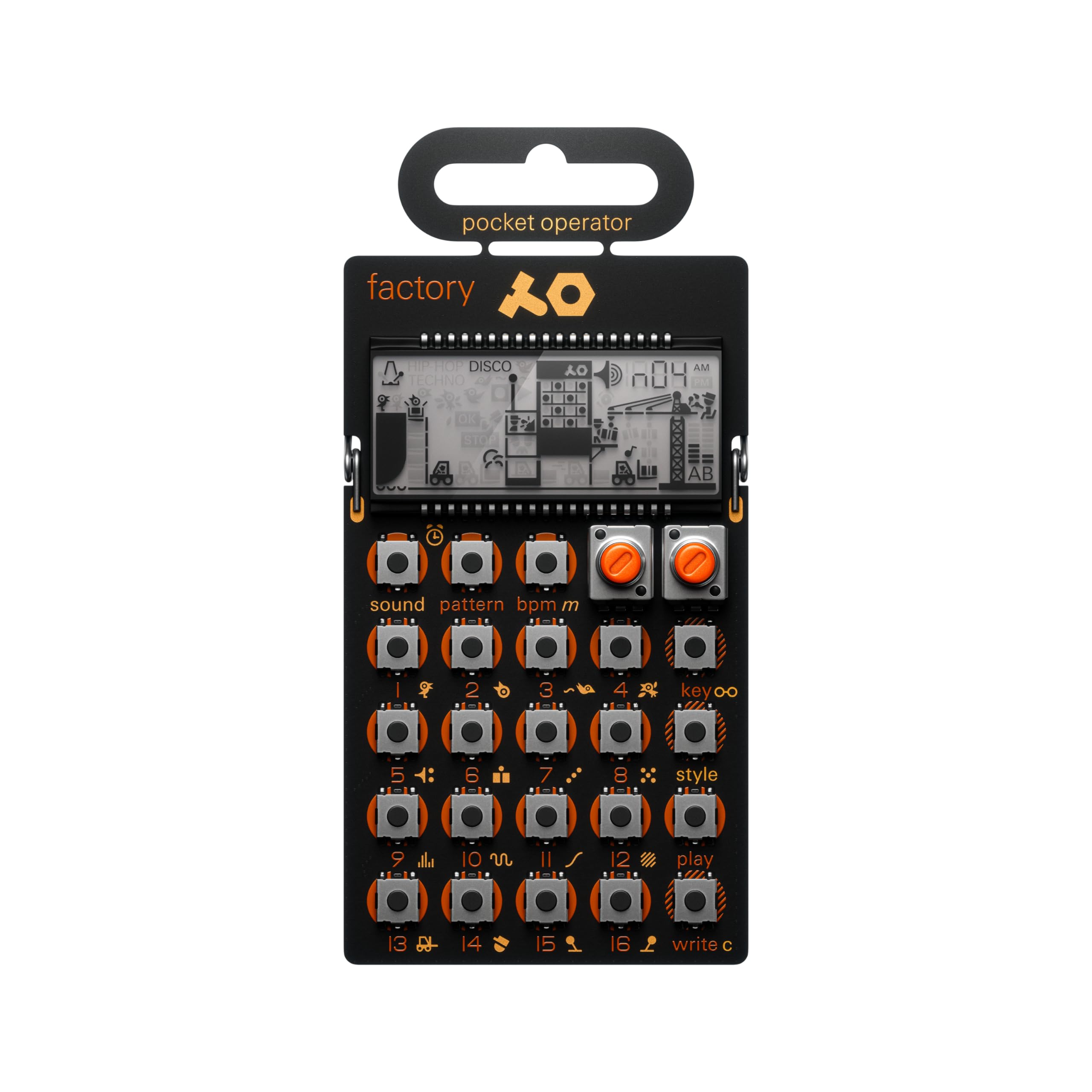Teenage Engineering Pocket Operator PO-16 Factory, Lead Synthesizer for Keys Melodies. Sequencer with Parameter Locks, Play Styl