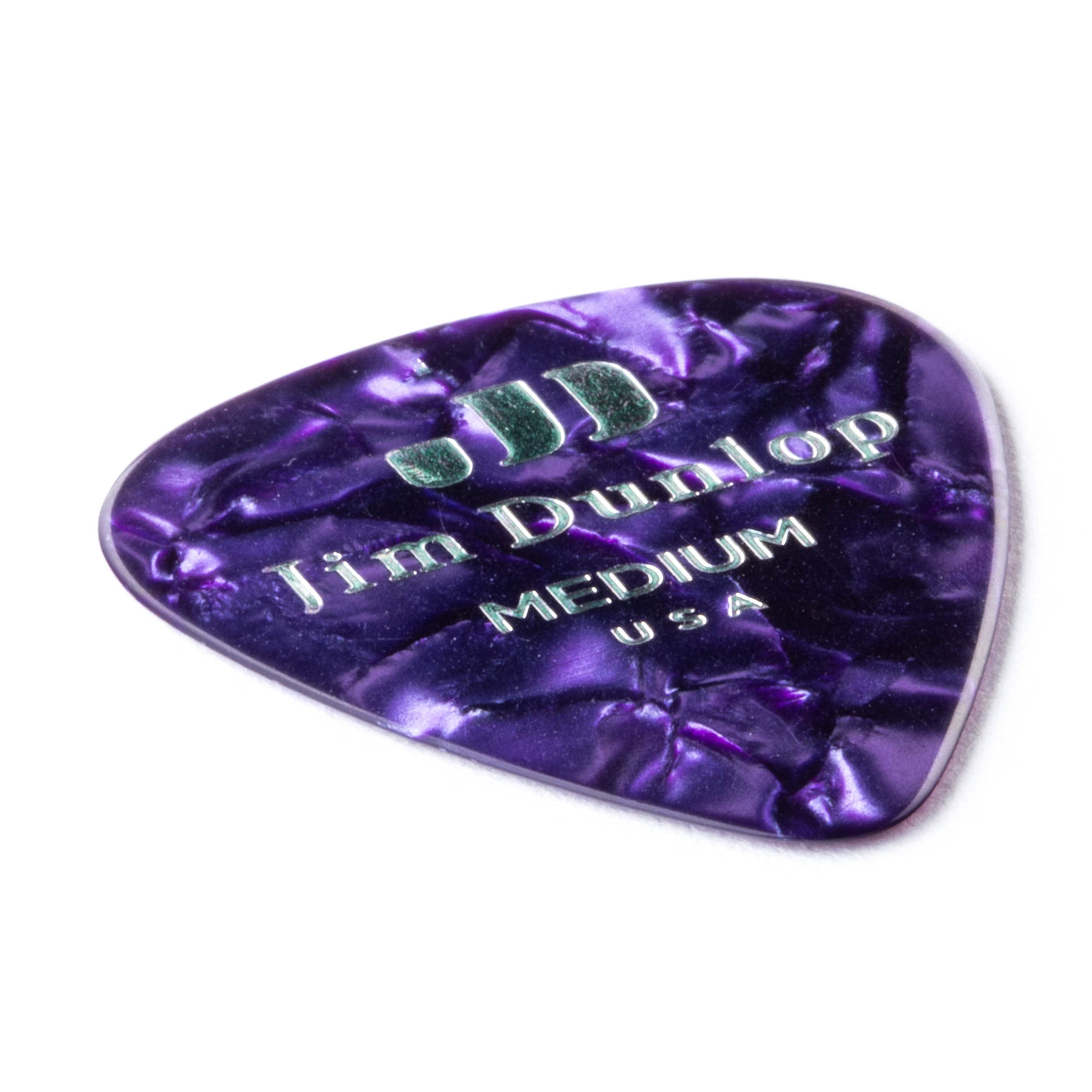 JIM DUNLOP 483P13MD Genuine Celluloid, Purple Pearloid, Medium, 12/Player's Pack