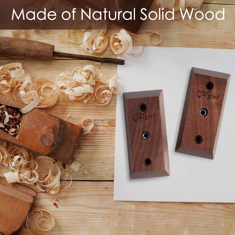 SNIGJAT Guitar Wall Hanger, 2 Pack Guitar Wall Mount, Guitar Hanger Wall Hook Holder Stand with Screws, Hardwood Guitar Wall Mou