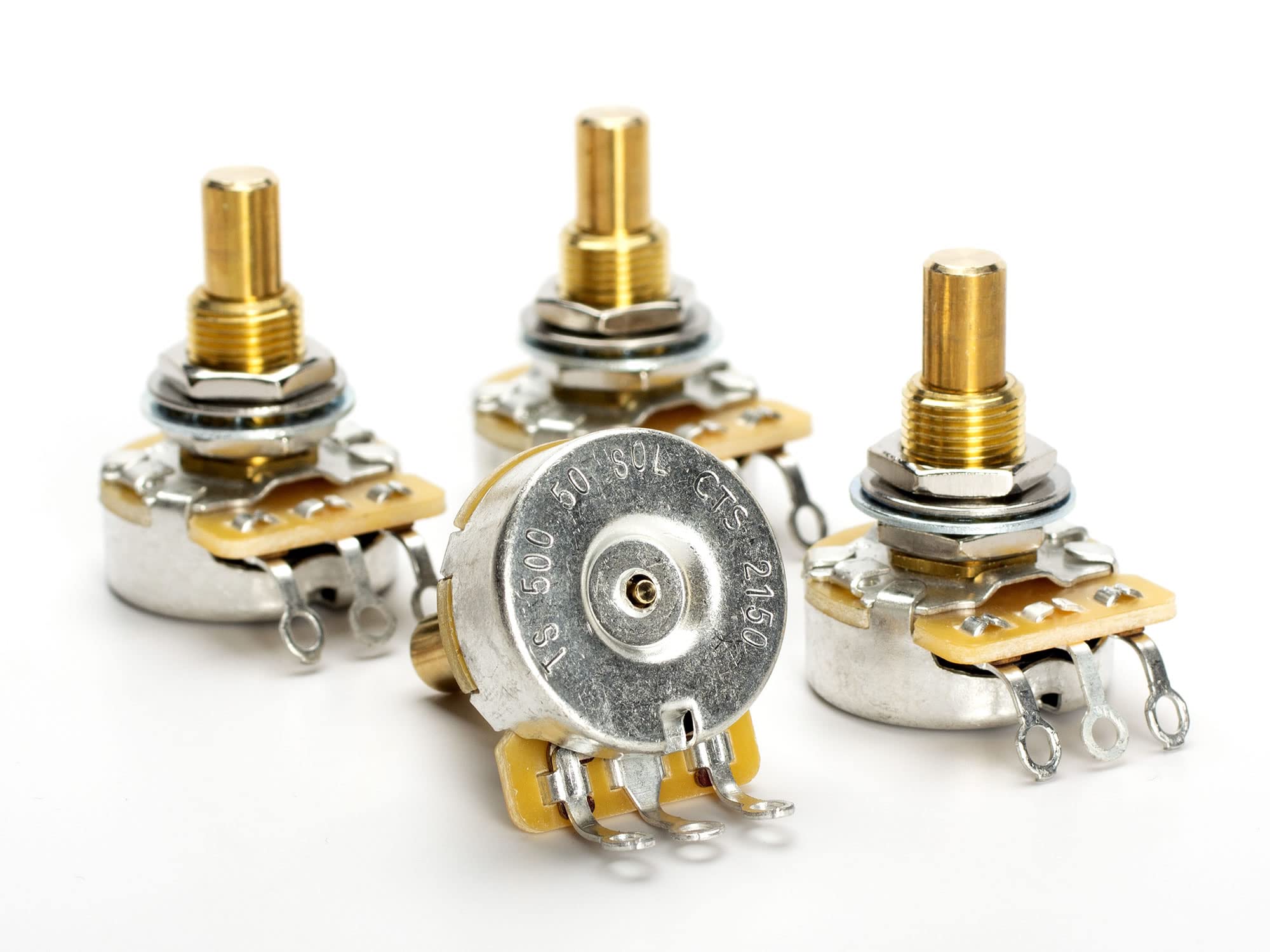 500K Audio Pot Pack, Cts, Low Torque (.5'' Bushing; Solid Shaft) (4 Pack)