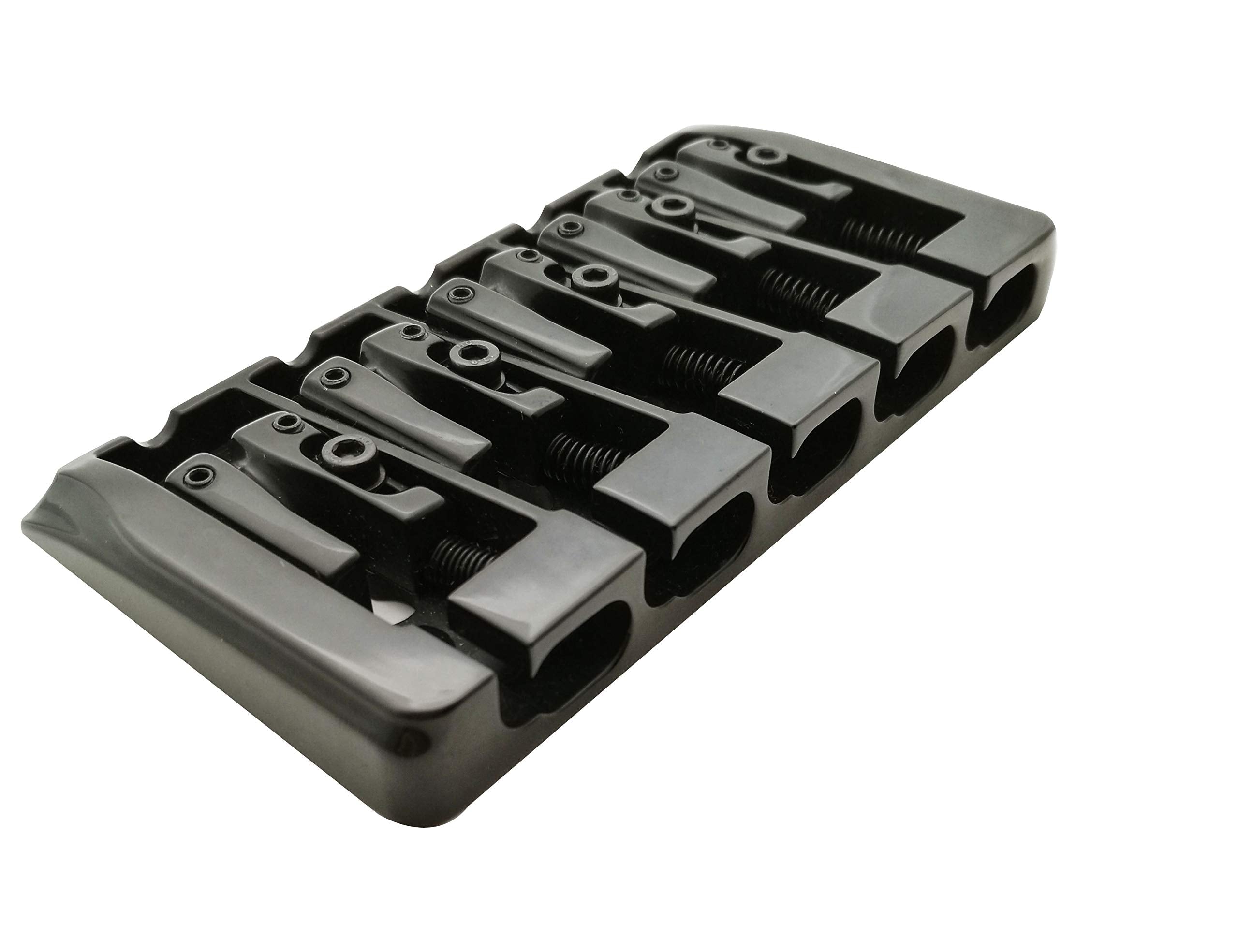 Guyker 5 String Bass Bridge with Locking Zinc Saddles - Dual Load Type A Bridges String Space 19mm Replacement for Jazz Bass or