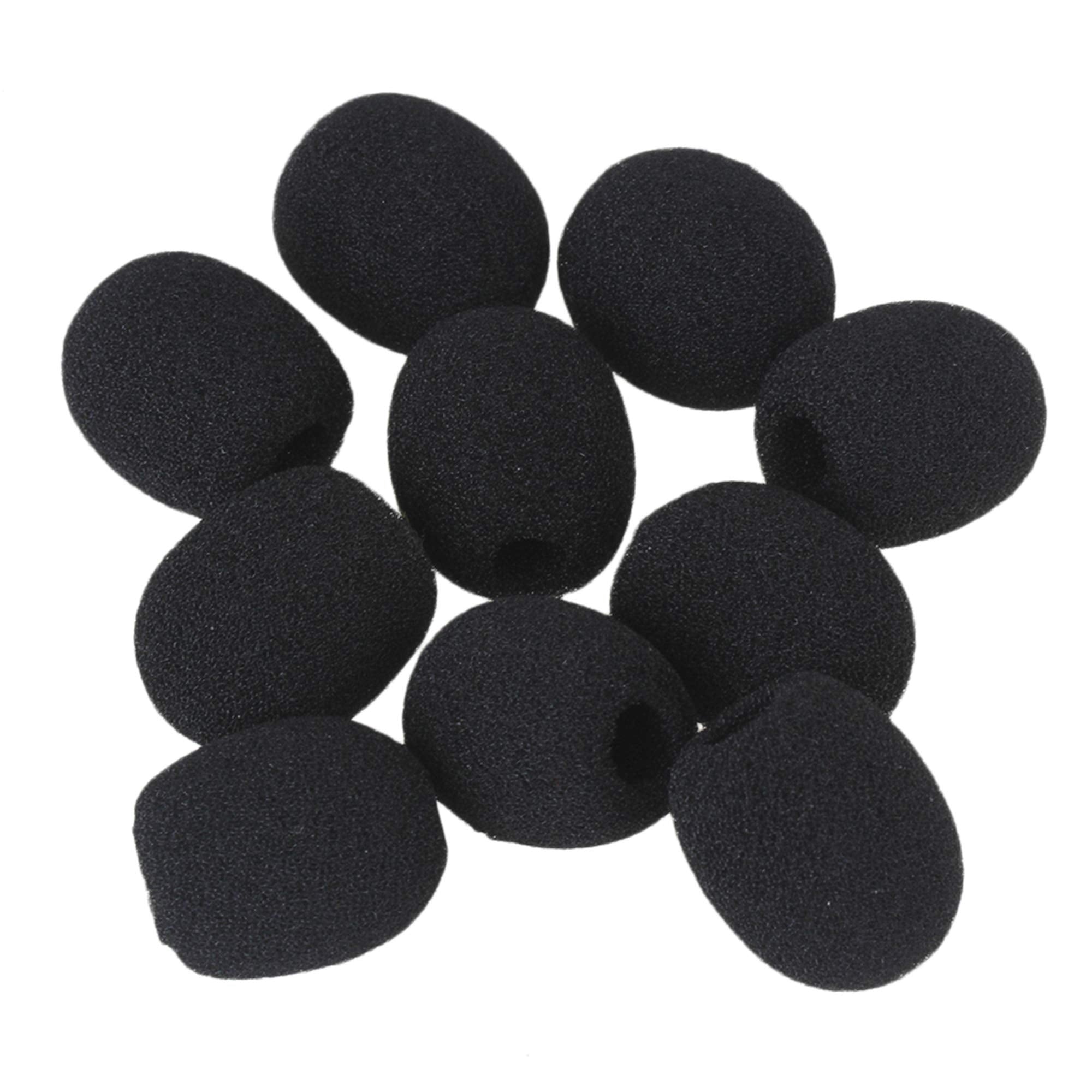 BQLZR 8mm Dia Black Wind Shield Foam Mic Cover for Loudspeaker Lapel Microphone Headset Microphone EY-M05 Pack of 10