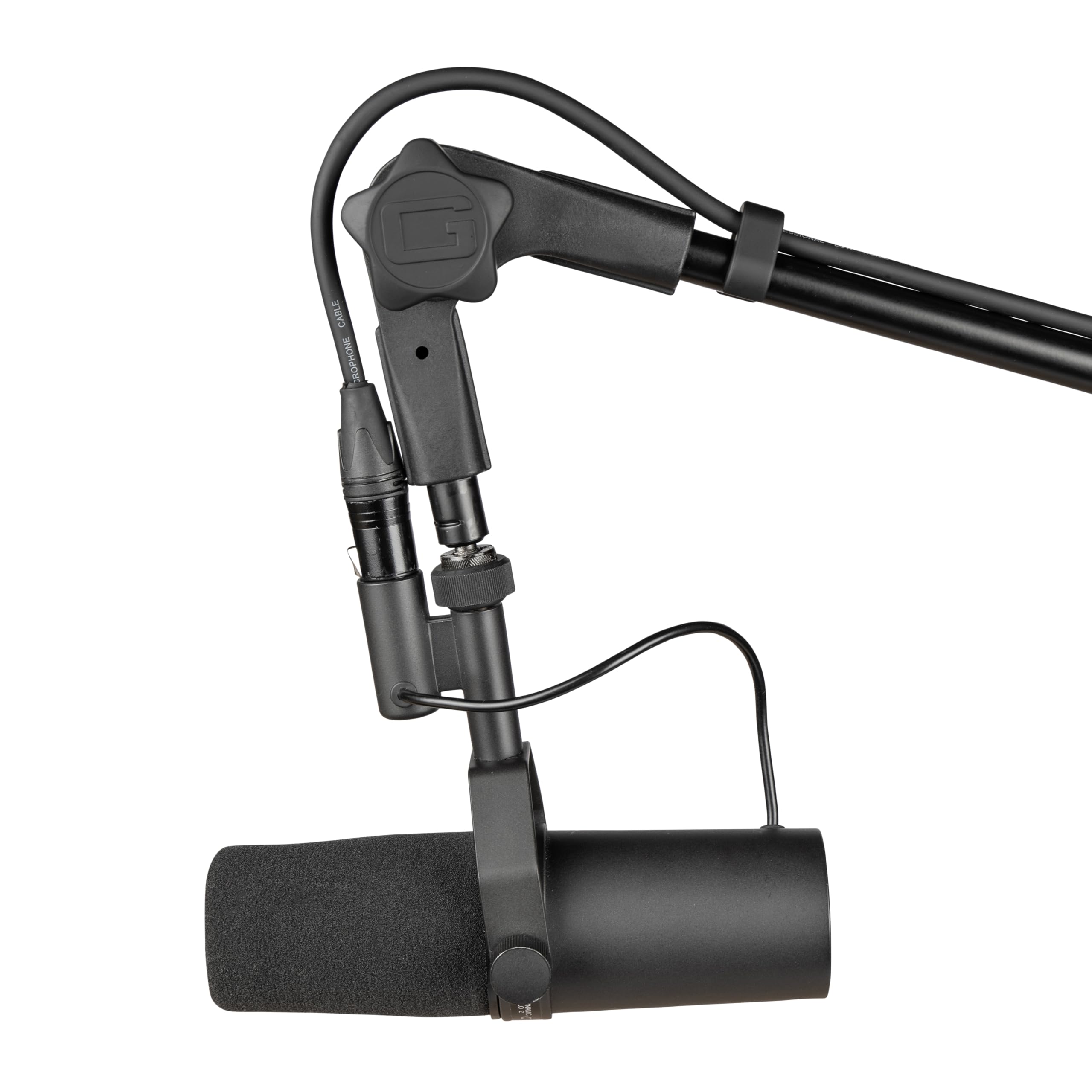 Gator Frameworks Slim Profile Desktop Mic Stand Boom Arm for Broadcasts, Podcasts, Content Creation, Live Streaming, & Similar A