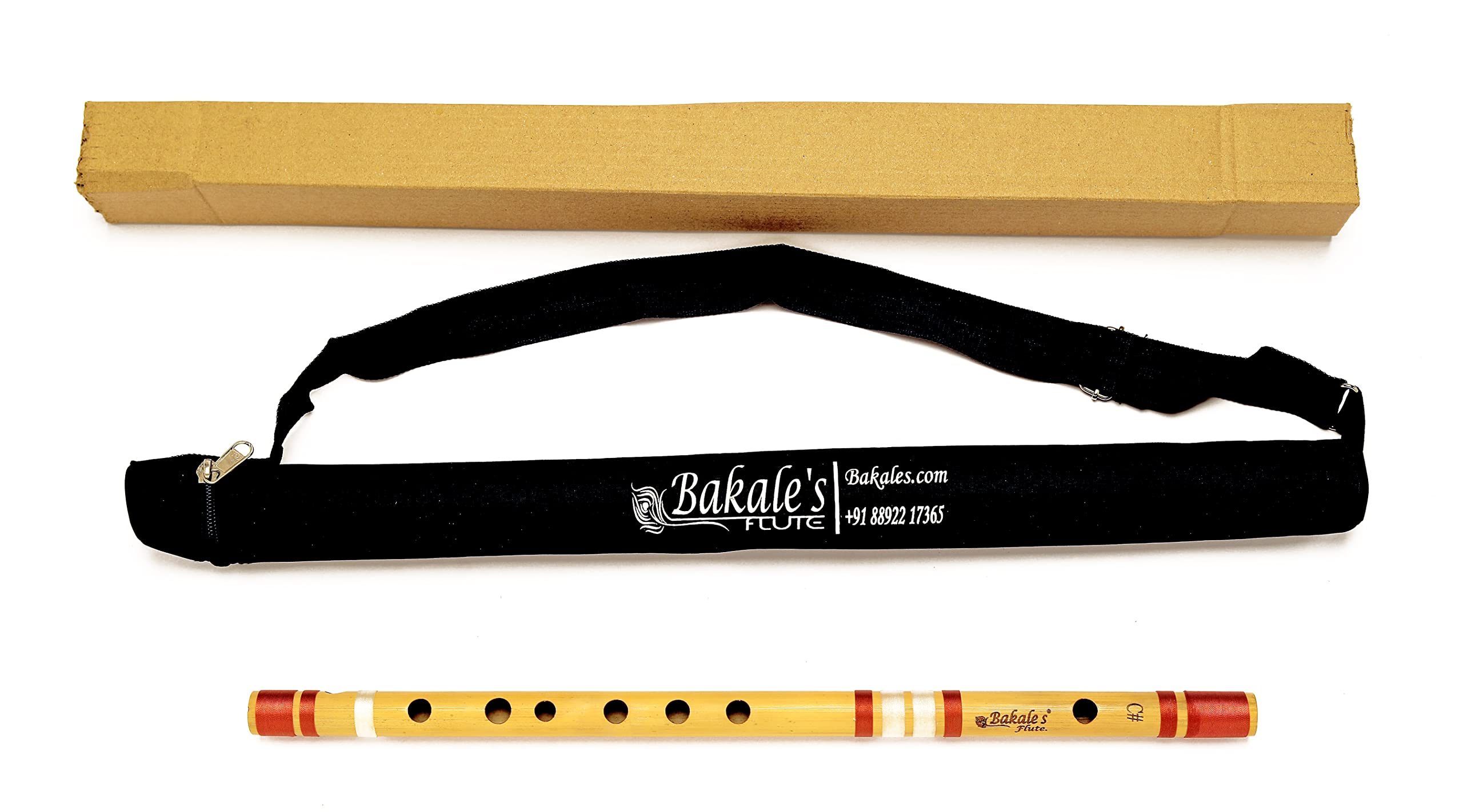Bakale Flutes C# Medium Bansuri Flute Right Handed -18.5 Inch- 440Hz