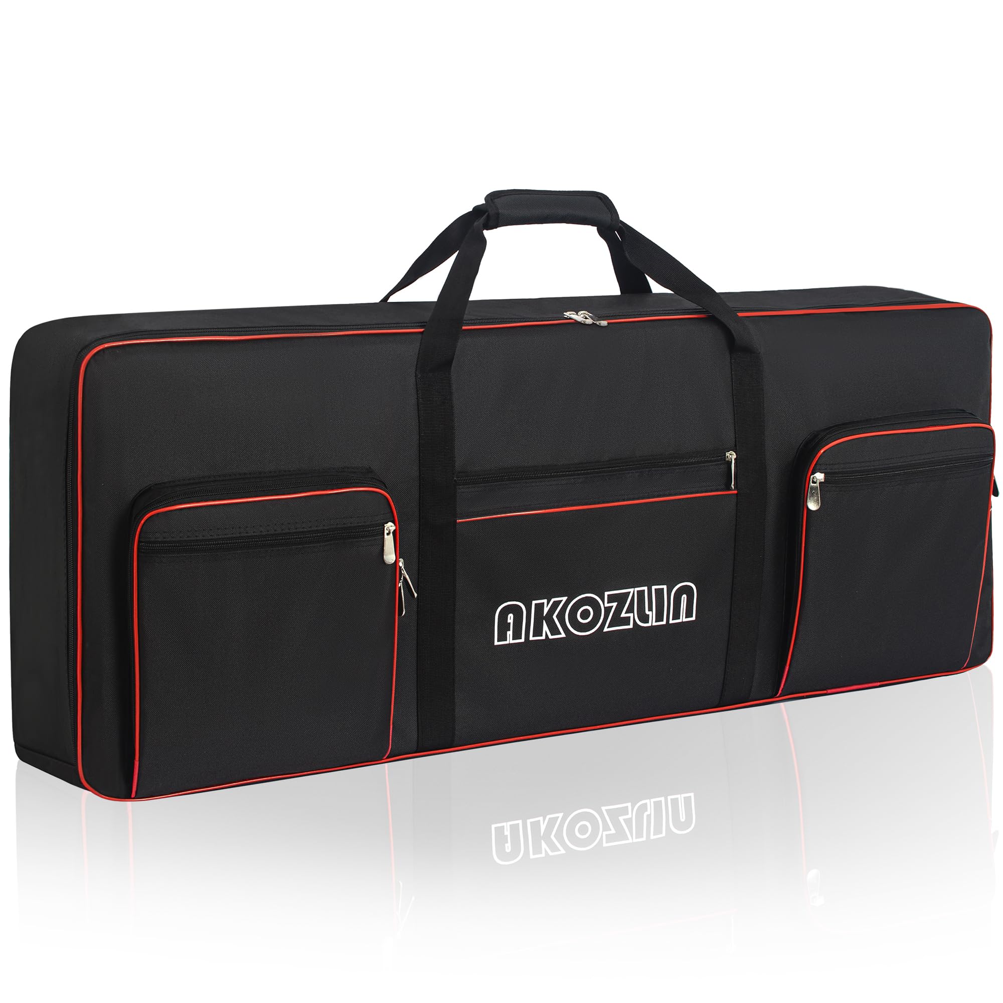 AKOZLIN 61 Keys Electric Piano Keyboard Gig Bag with Adjustable Straps and 5-Pocket for Keyboard Accessories,61 Key Keyboard Cas