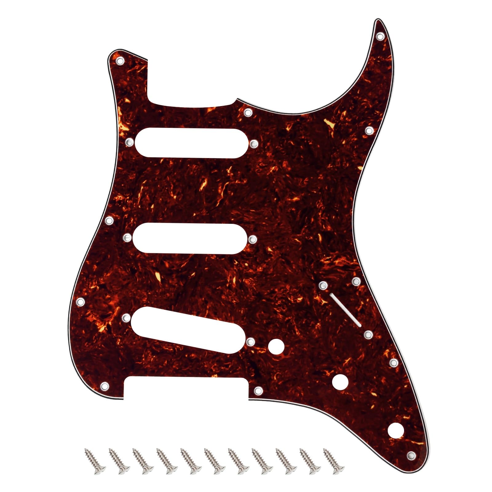 Banworks 4 Ply Strat Sss Pickguard 11-Hole Electric Guitar Pickguard Scratch Plate For Usa/Mexican Fender Modern Style Standard