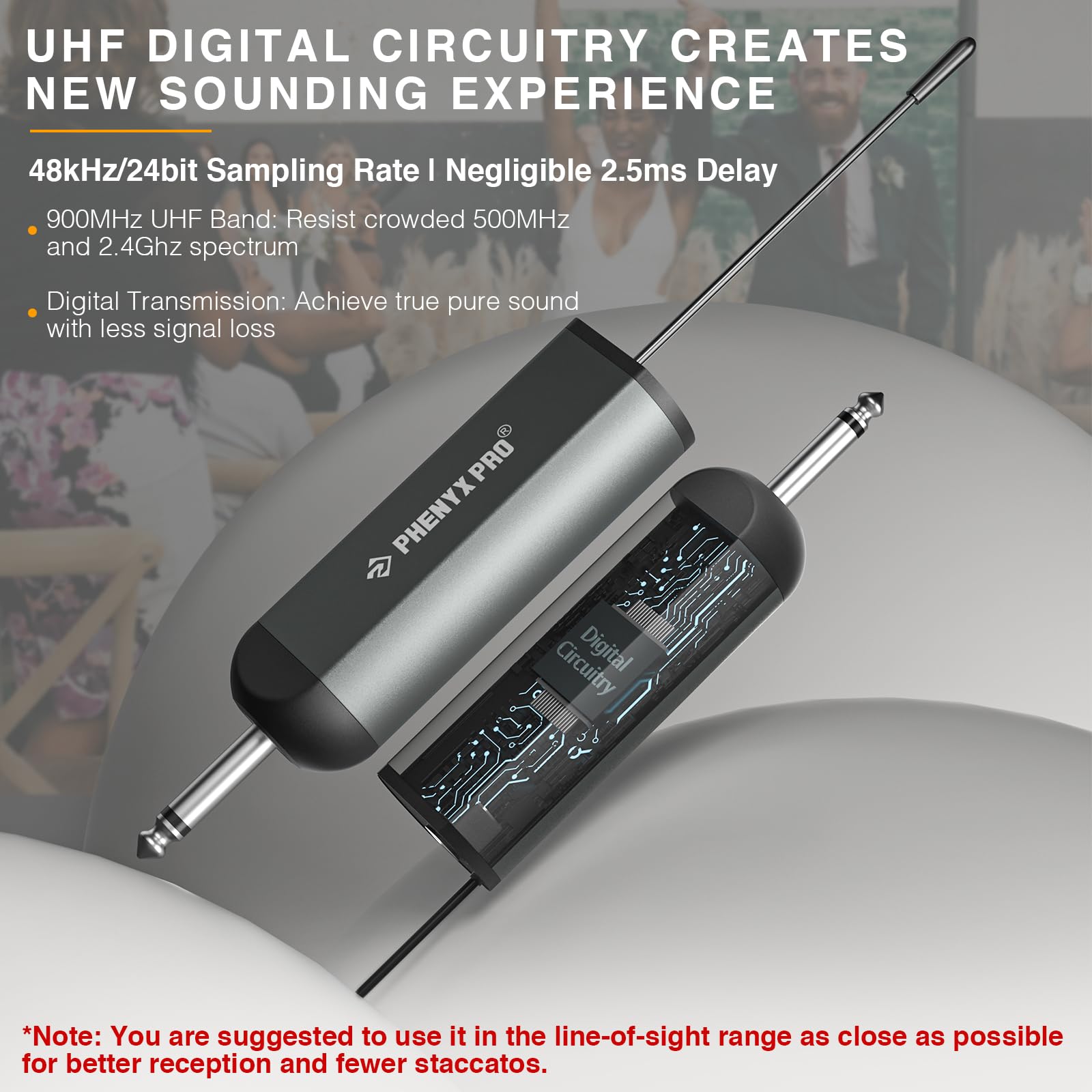 Phenyx Pro Dual Digital Wireless Microphone System, w/Handheld Dynamic Microphone, Bodypack Transmitter, Mini Receiver, 2x15 UHF