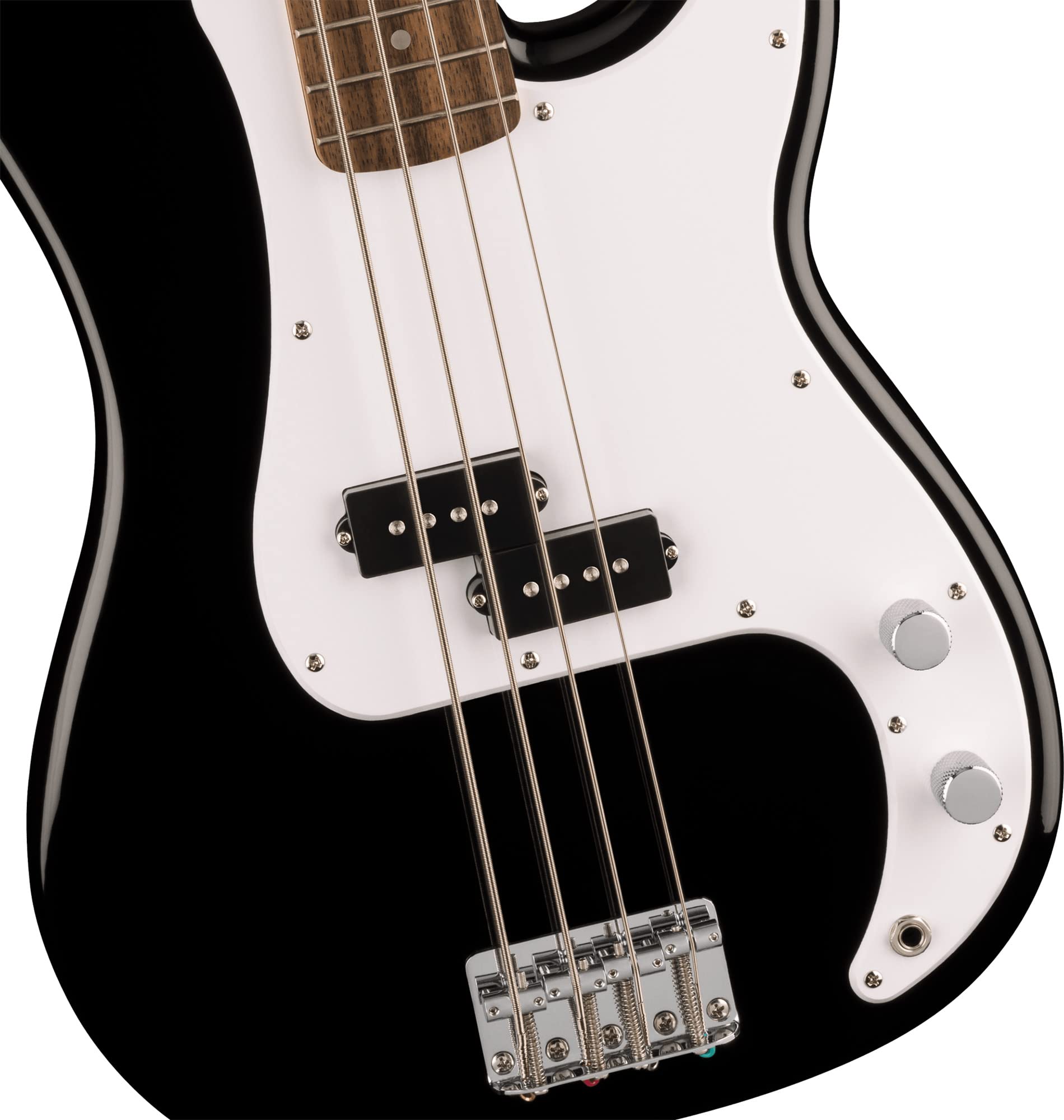 Fender Squier Sonic Precision Bass Guitar, Laurel Fingerboard - Black Bundle with Rumble 15 Bass Amplifier, Cable, Tuner, Strap,