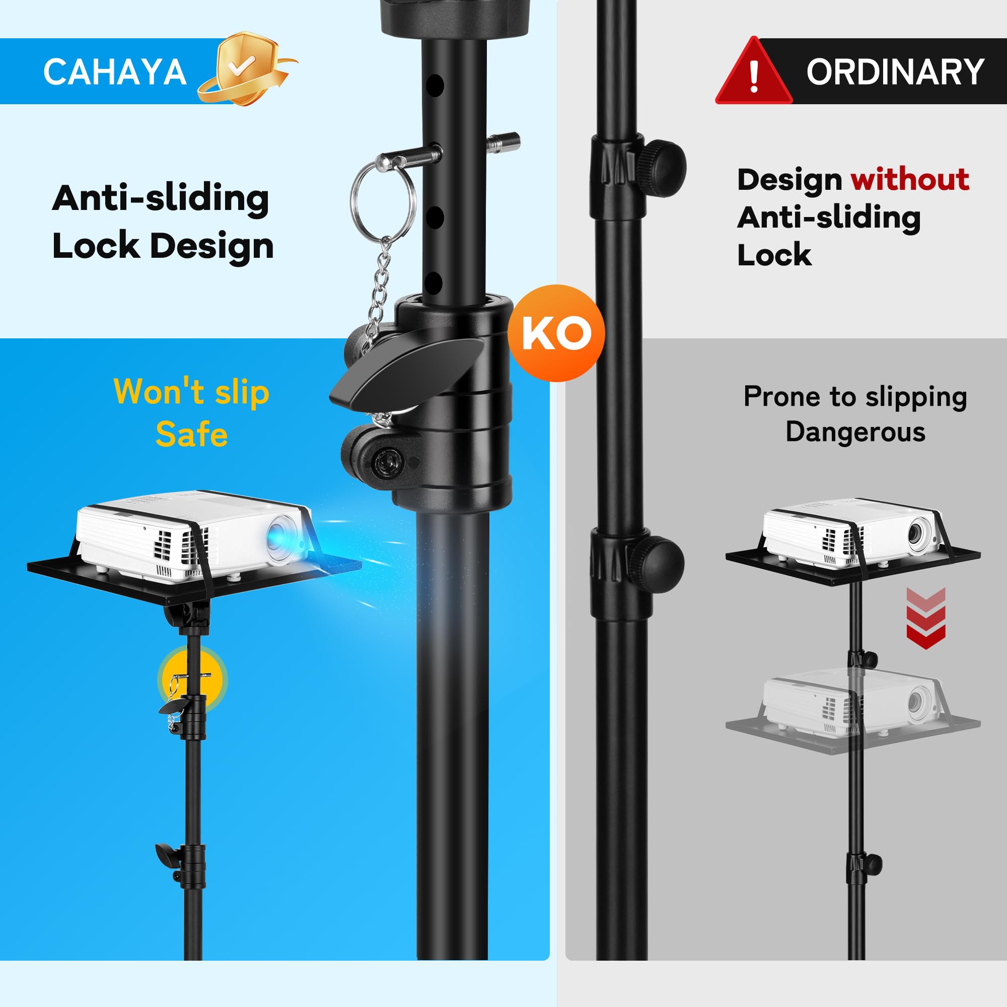 CAHAYA Projector Tripod Stand with Casters: Projector Stand 28-54in Height Adjustable Multifunctional Universal Laptop Stand DJ