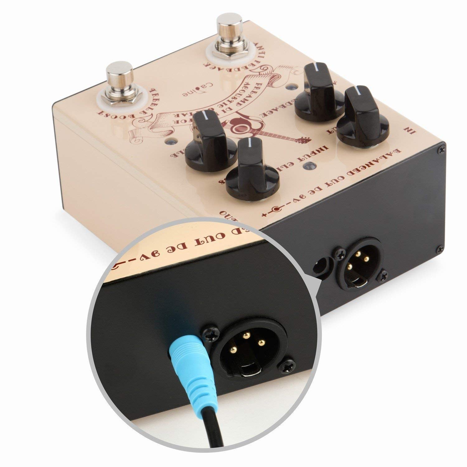 Caline Pedal Preamp DI Box for Acoustic Guitar Effects Pedal True Bypass with Aluminum Alloy Housing CP-40