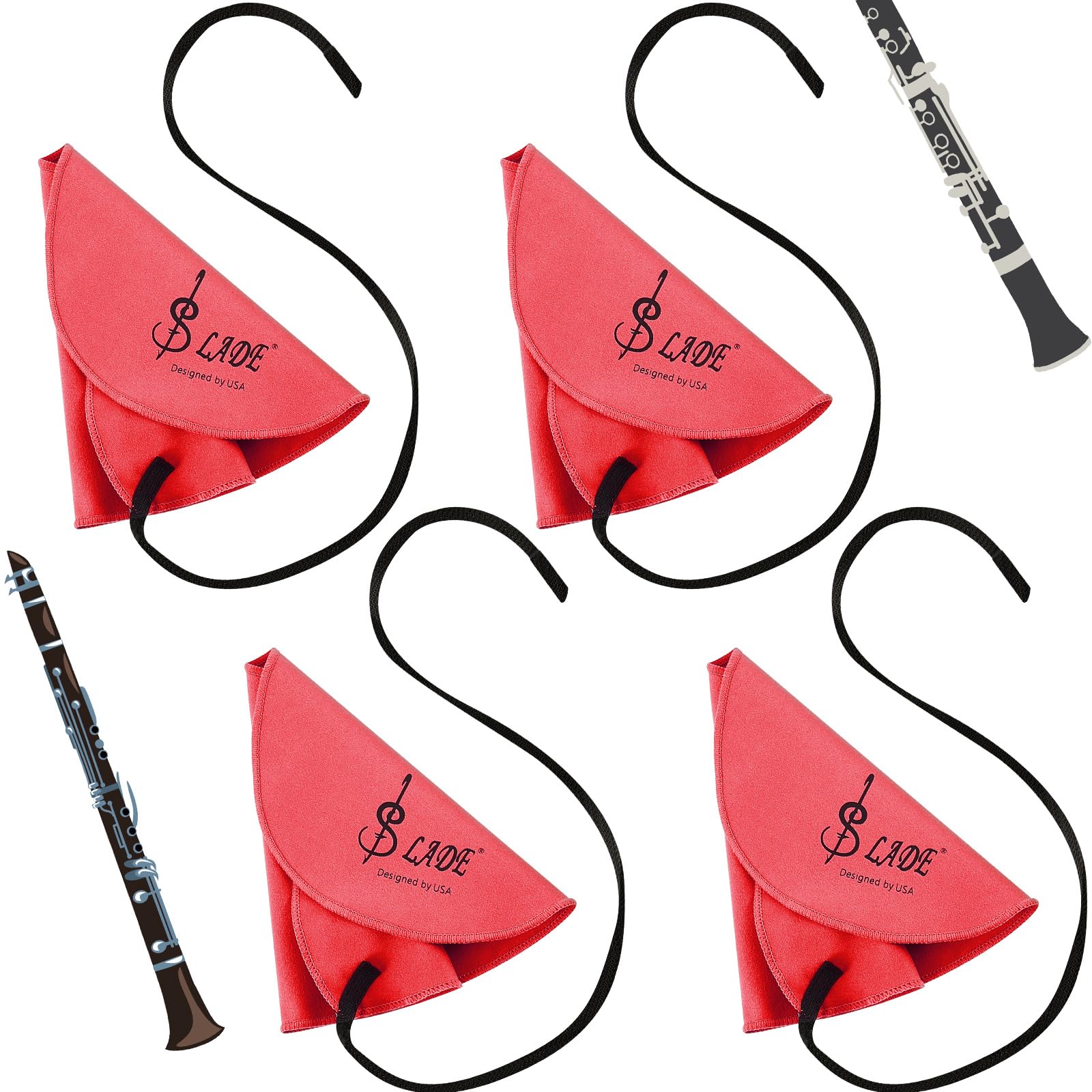 4 Pcs Clarinet Swab Cloth Clarinet Cleaner Clarinet Cleaning Cloth Swab For Inside Tube Suitable Clarinet Piccolo Flute Sax Saxo