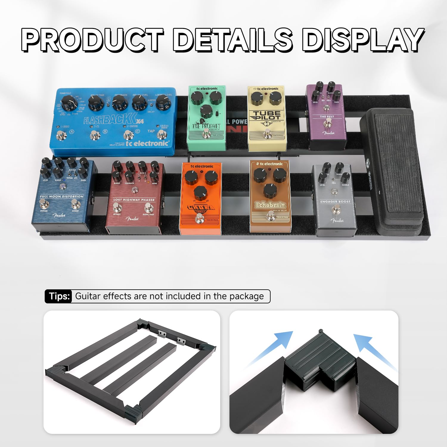 Ghost Fire Guitar Pedal Board Aluminum Alloy 2.2ib Super light Effect Pedalboard 27.5''x11.8'' with Carry Bag SPL-07