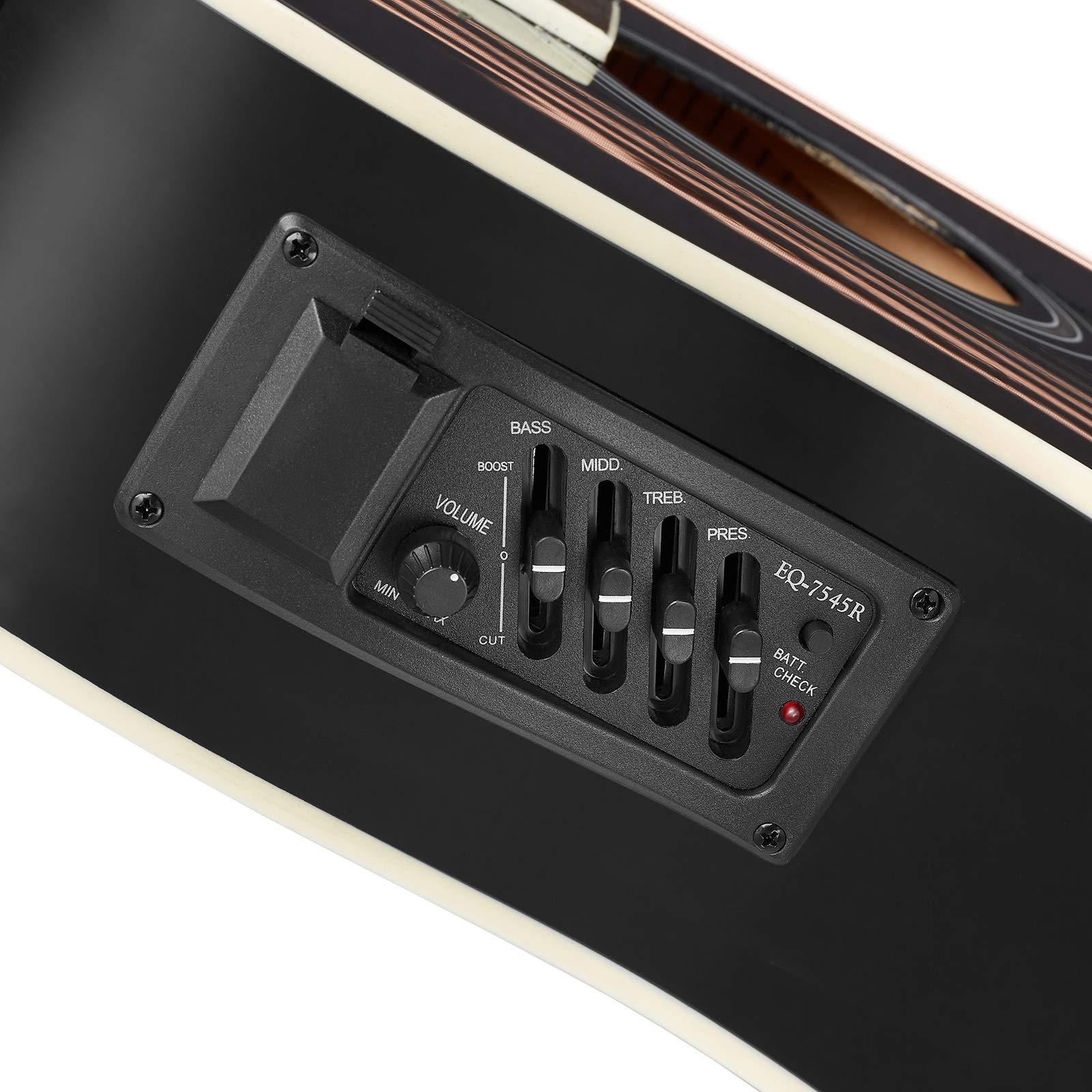 Ashthorpe Full-Size Dreadnought Acoustic-Electric Guitar Bundle - Premium Tonewoods - Black