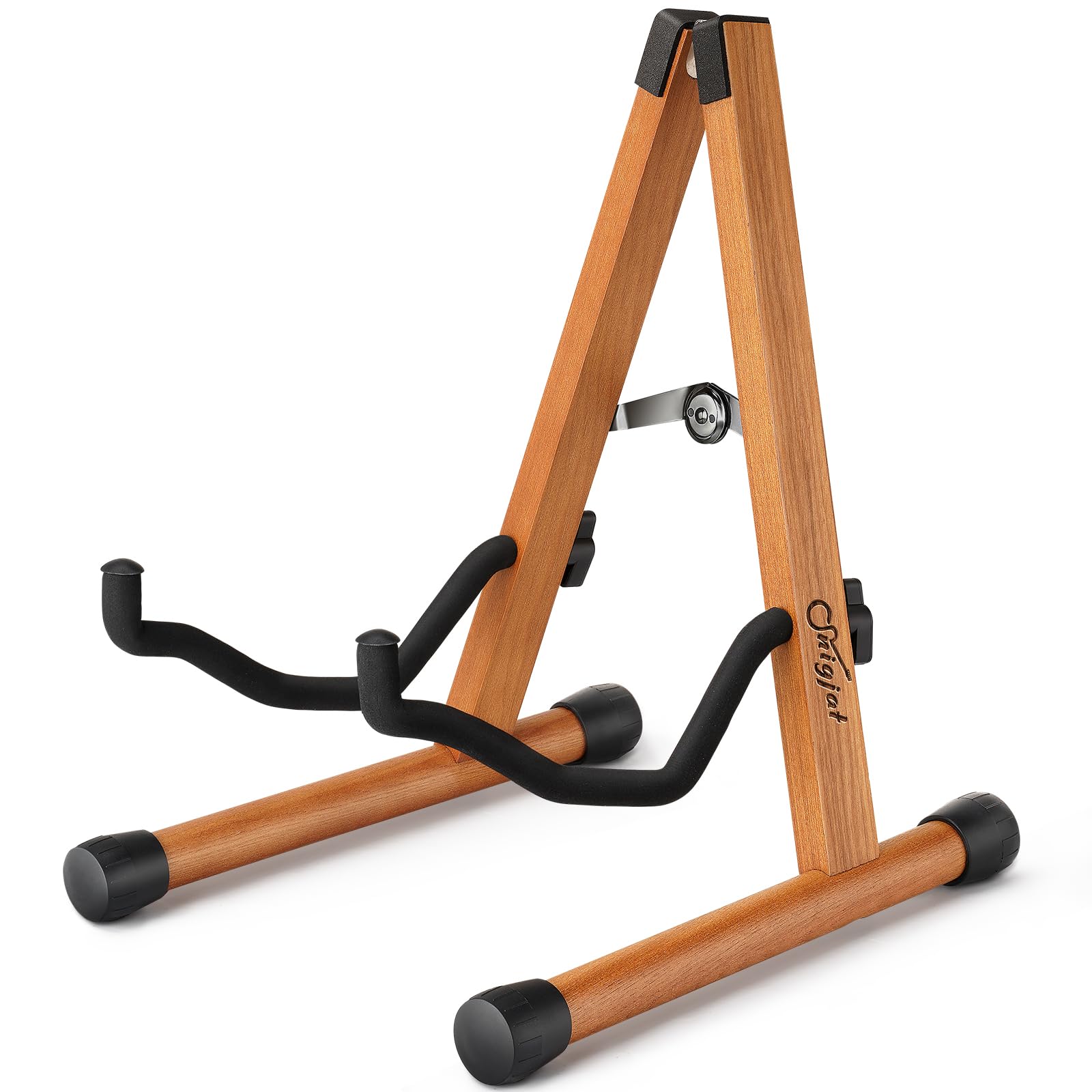 Snigjat Wood Guitar Stand, Acoustic Guitar Stand, A-Frame Folding Electric Guitar Display Stand With Padded Foam, Bass Wooden Gu