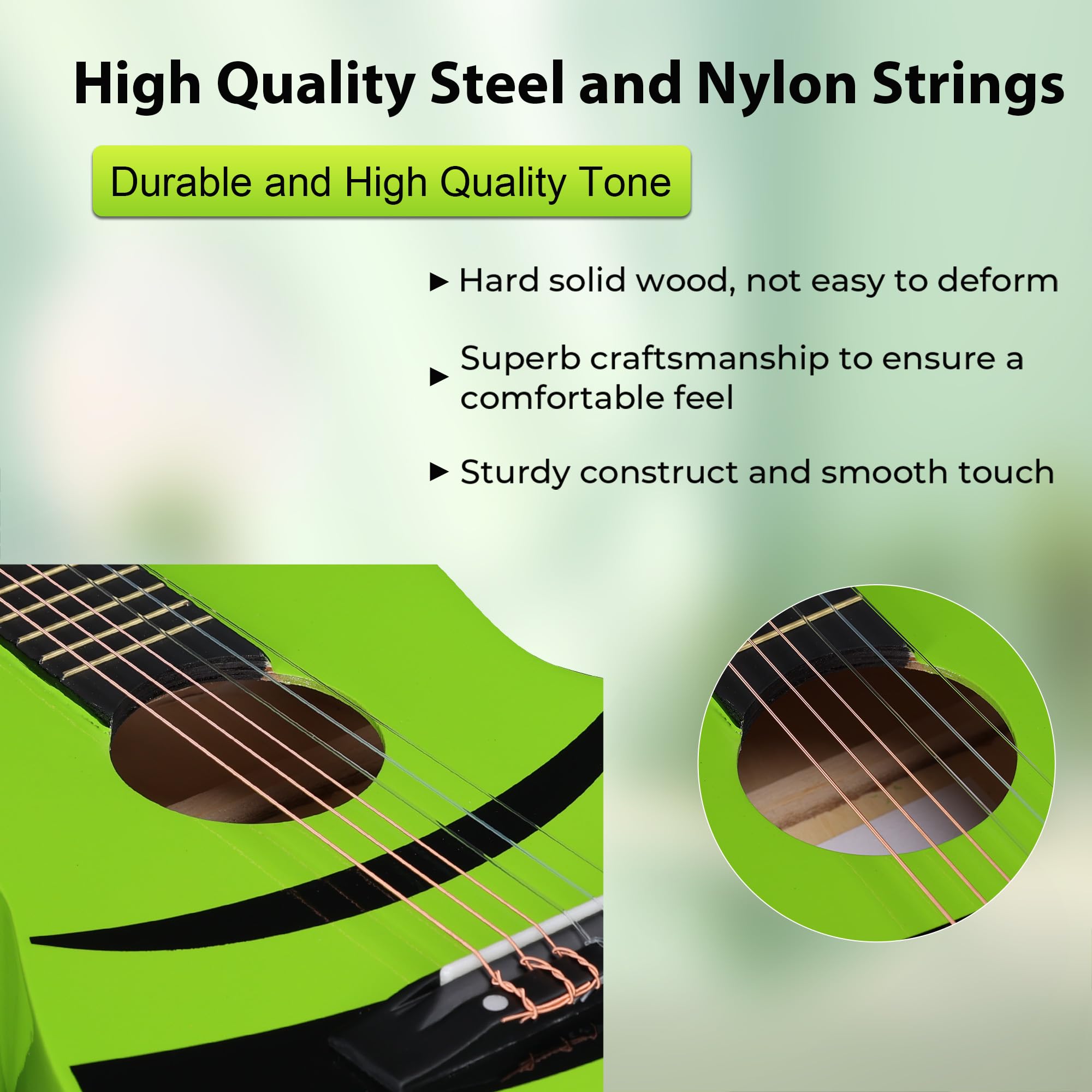 ADM Beginner Acoustic Classical Guitar Nylon Strings Wooden Guitar Bundle Kit for Kid Boy Girl Student Youth Guitarra Online Les