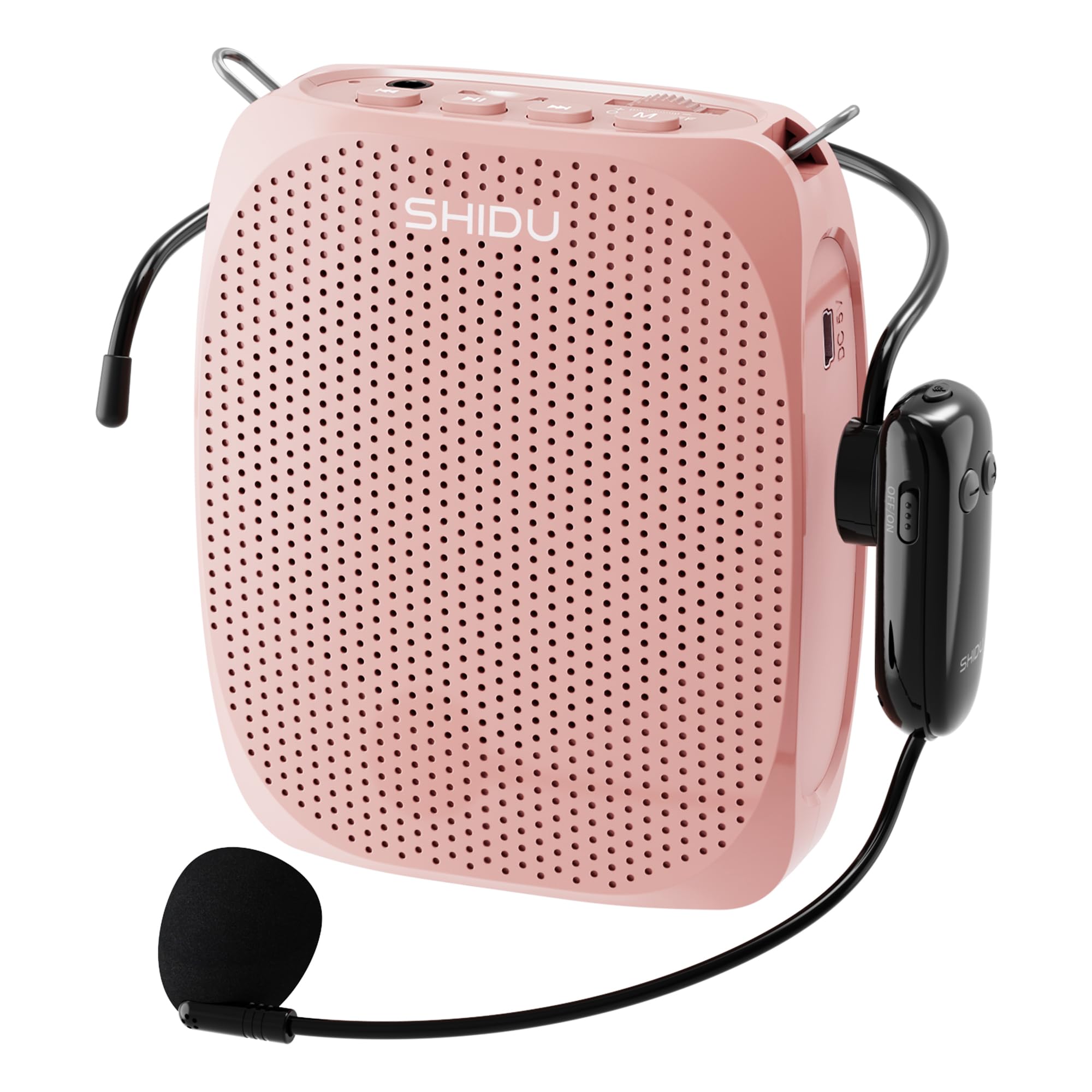 SHIDU Wireless Voice Amplifier for Teachers, Mini Voice Amplifier with UHF Microphone Headset,1800mAh Rechargeable 10W Personal 