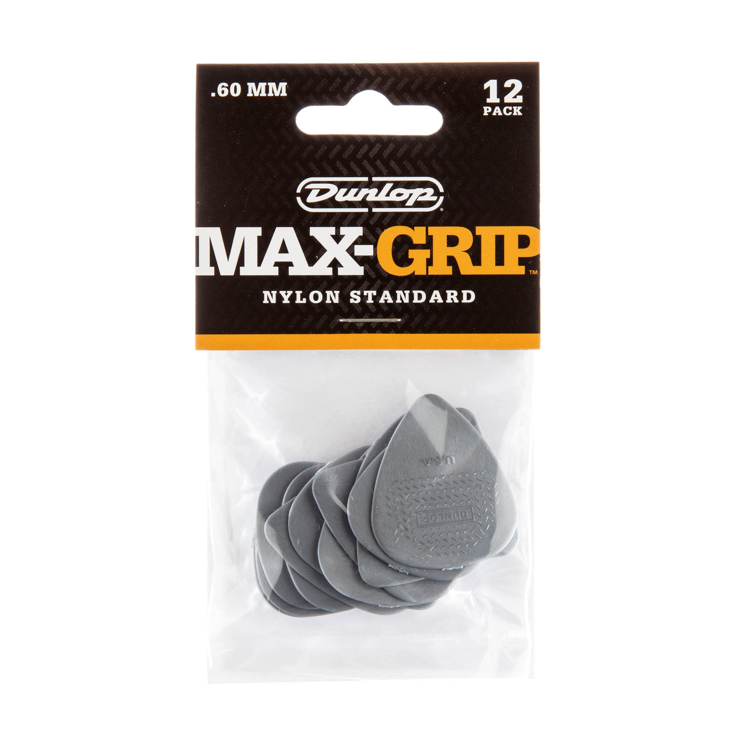 Jim Dunlop Max-Grip Nylon Standard, Light Gray, .60mm, 12/Player's Pack