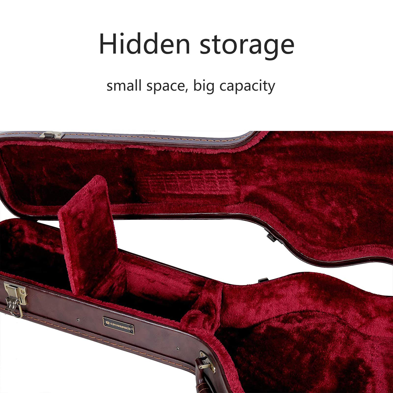 Crossrock Wood Case fits right-hand Precision Bass Style Guitars-Vintage Brown(CRW620PBBR)