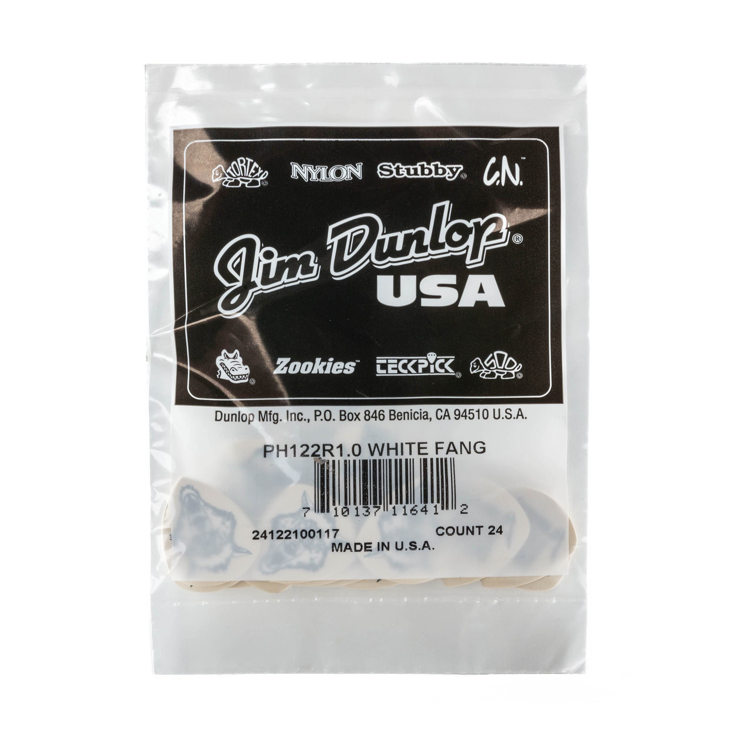 Jim Dunlop White Fang 1.0mm Guitar Picks (PH122R1.00)
