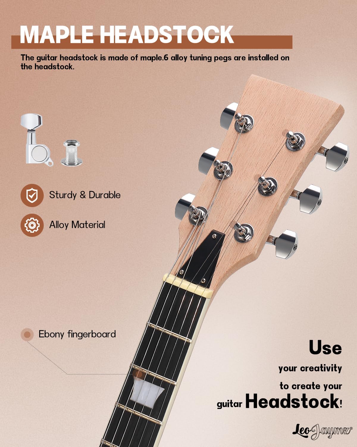Leo Jaymz DIY Single Cut lp Electric Guitar Kits with Mahogany Body and Neck -Rosewood Fingerboard and All Components Included