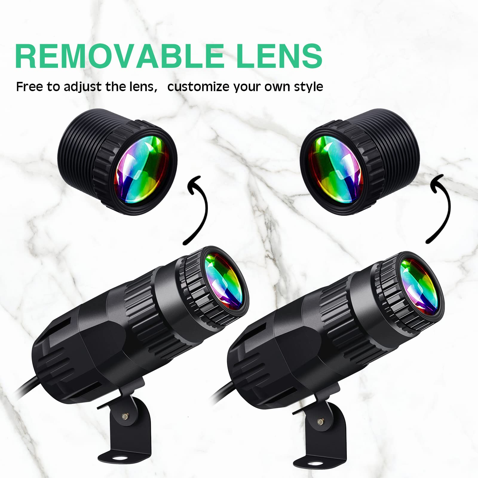 Tarpop 3 Pcs Disco Spotlights with 3 Remote Bright Mirror Pinspot Light 15W RGBW LED Beam Stage Light 4 in 1 Stage Lighting for
