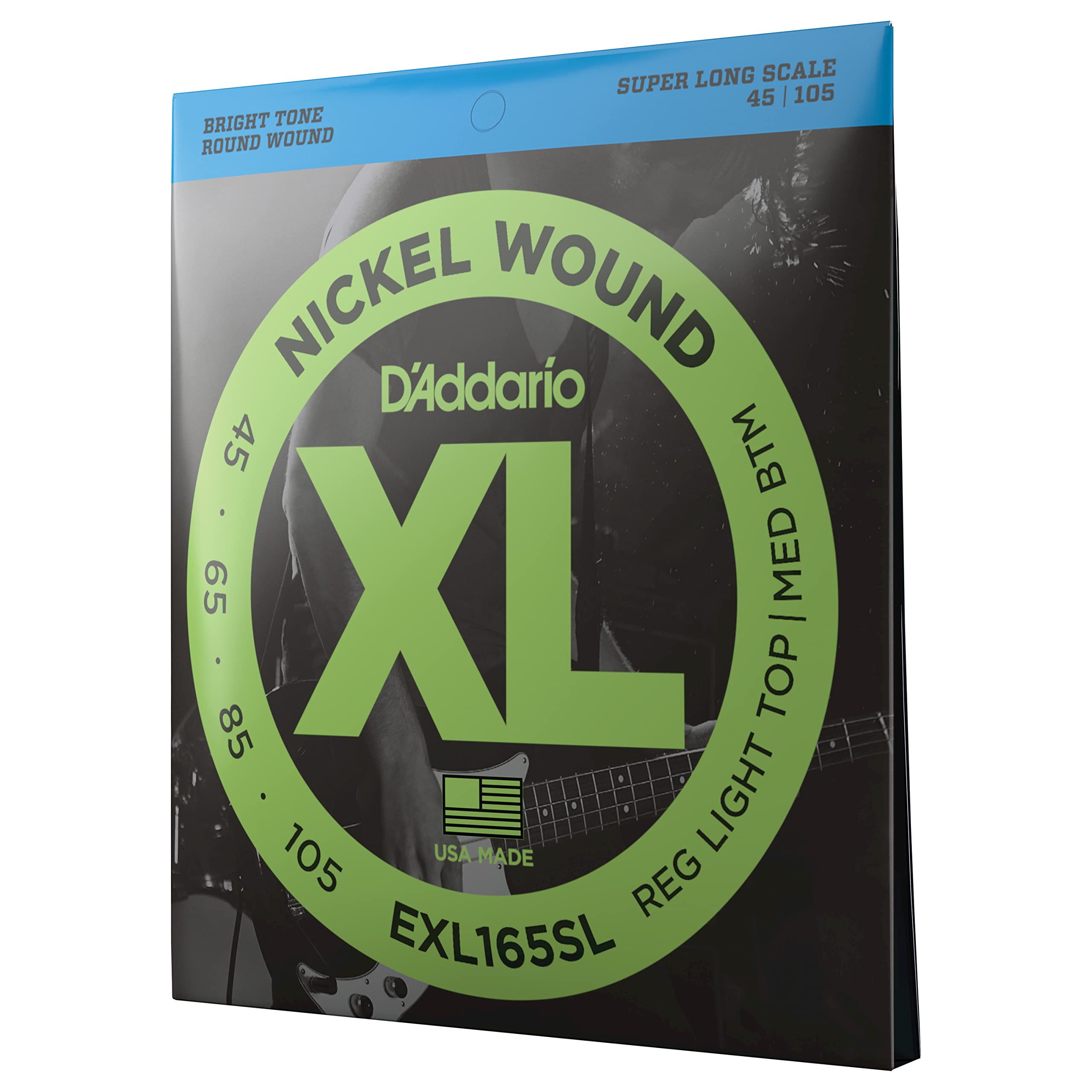Daddario Bass Guitar Strings - Xl Nickel Bass Strings - Exl165Sl - Perfect Intonation, Feel, Durability - For 4 String Bass Guit