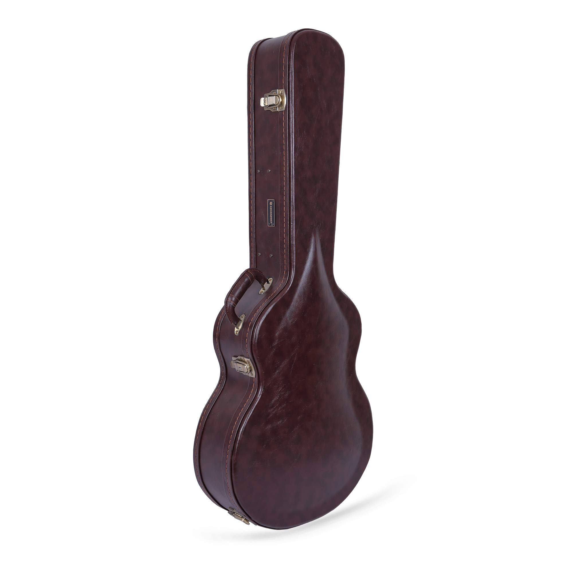 Crossrock Hardshell Arch Top wood case fits OM, Martin 000 Guitars-Brown(CRW600OMBR)