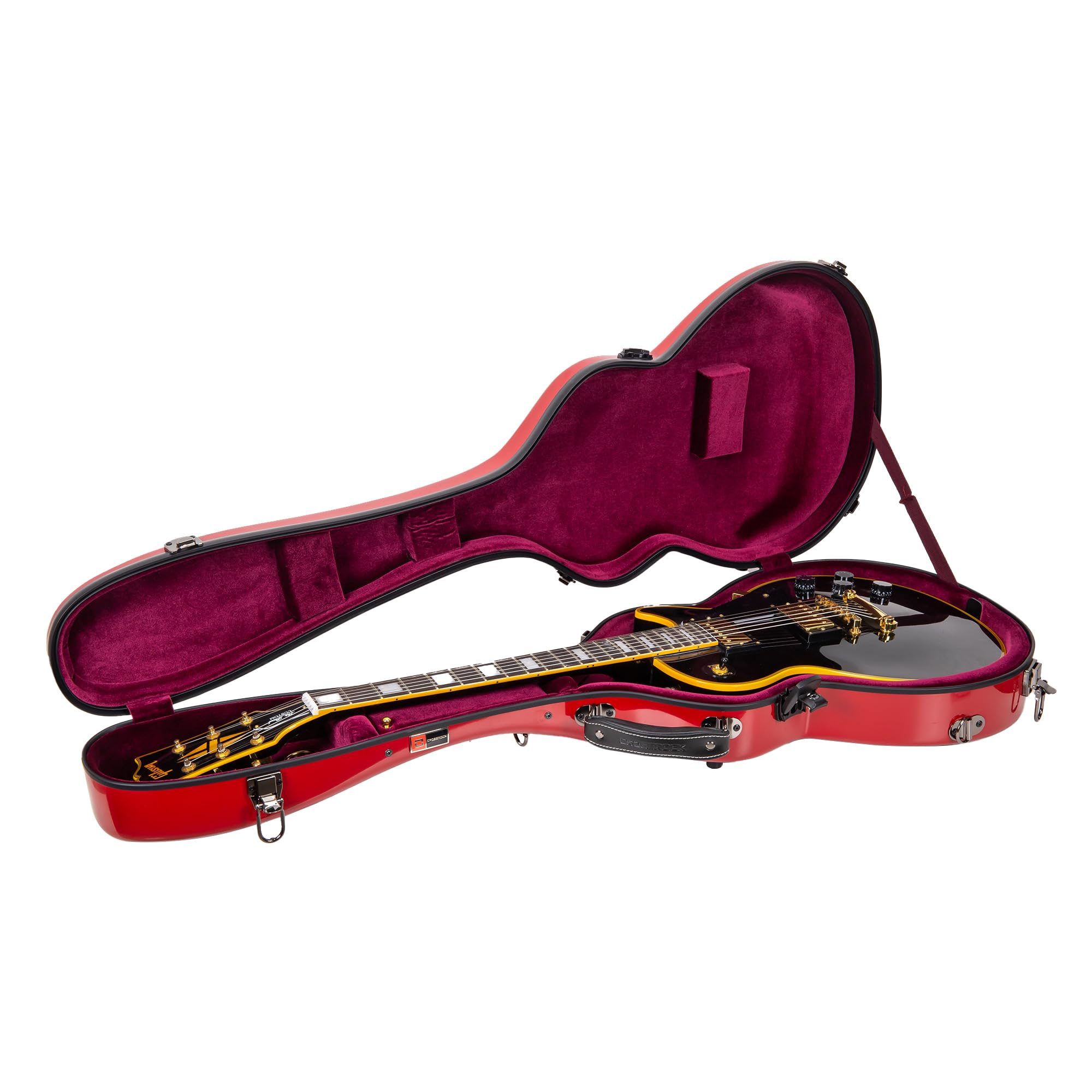 Crossrock Fiberglass Backpack Style Hardshell Red Les Paul Guitar Case