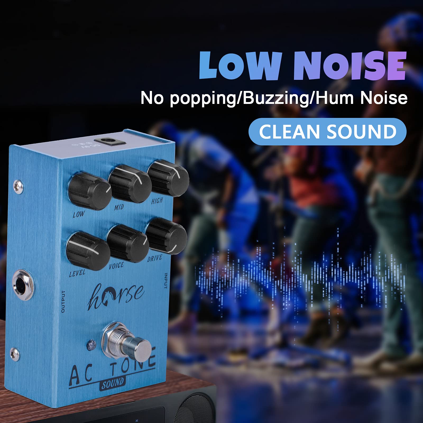 AC Tone Pedal, Horse AMP Pedal Effect Simulation Amplifier Effects Pedal Analog Vox AC30 Classic British Rock Sound Pedal for El