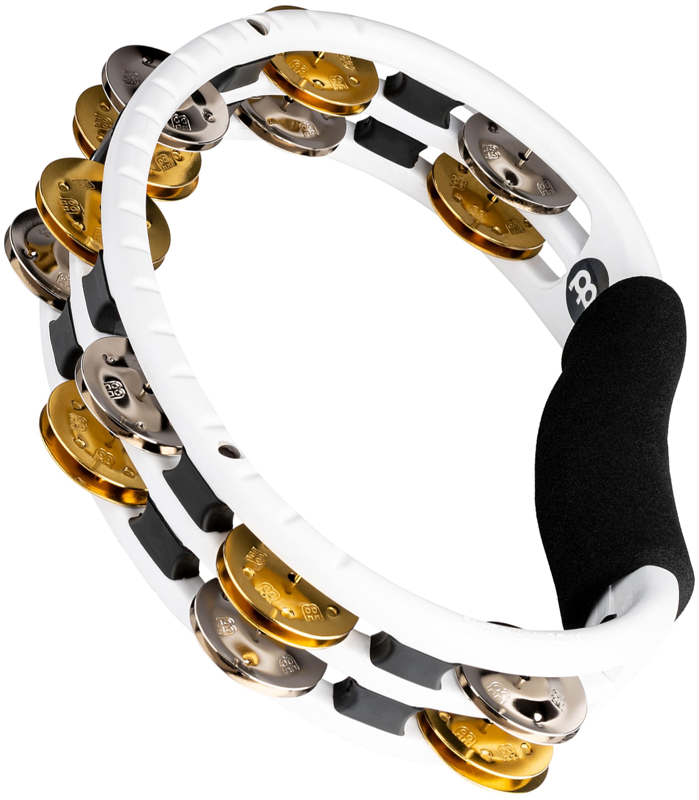 Tambourine for Adults, Traditional Handheld Musical Instrument - NOT MADE IN CHINA - Mixed Jingles, Synthetic Frame