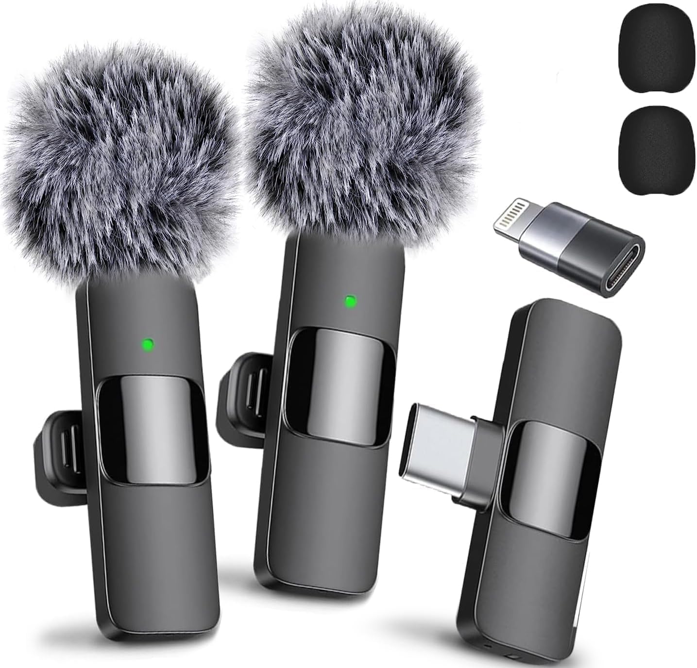 Kanget Wireless 2 In 1 Lavalier Microphone Recording Phone Mic For Live Strea, Video Recording, Interview, Facebook Live,Youtube