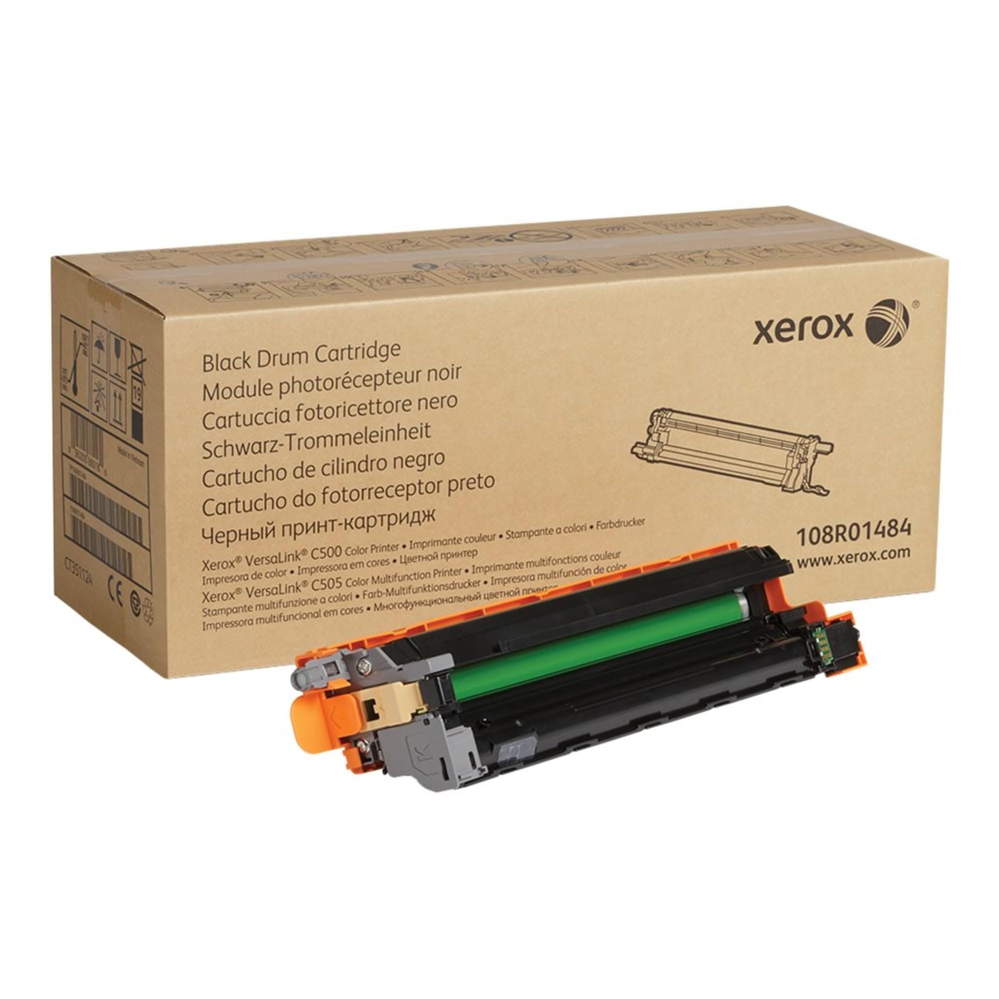 Xerox Genuine Black Drum Cartridge 108R01484-40 000 Pages for Use in Versalink C500/C505 Toner, Standard Capacity