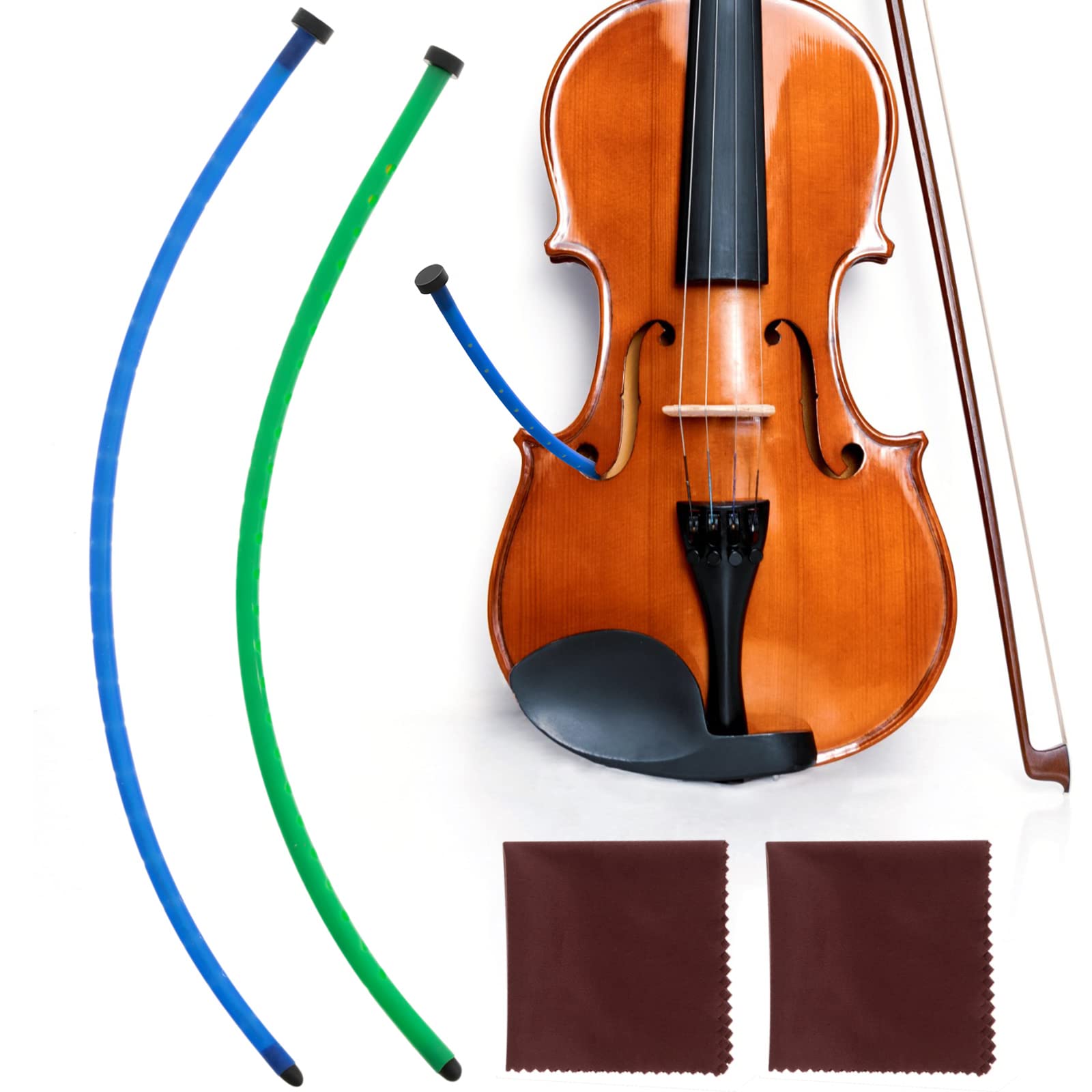 Kathfly 2 Pcs Violin Humidifier Instrument Accessory Violin Sound Hole F Hole Humidifier with Microfiber Cleaning Cloth to Preve