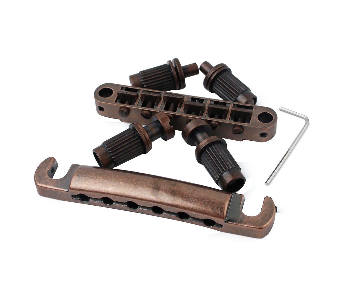 Guyker Guitar Tune-O-Matic Bridge And Stop Bar Tailpiece Combo With Anchors And Studs Replacement Compatible With Lp Sg Epi 6 St