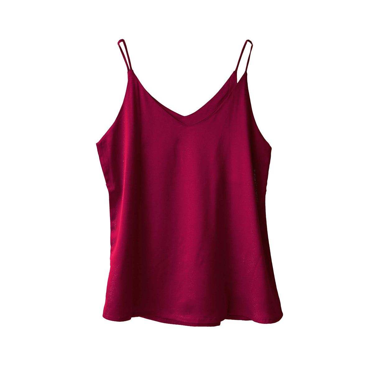 Wantschun Womens Silk Satin Camisole Cami Plain Strappy Vest Top T-Shirt Blouse Tank Shirt V-Neck Spaghetti Strap Us Size Swine
