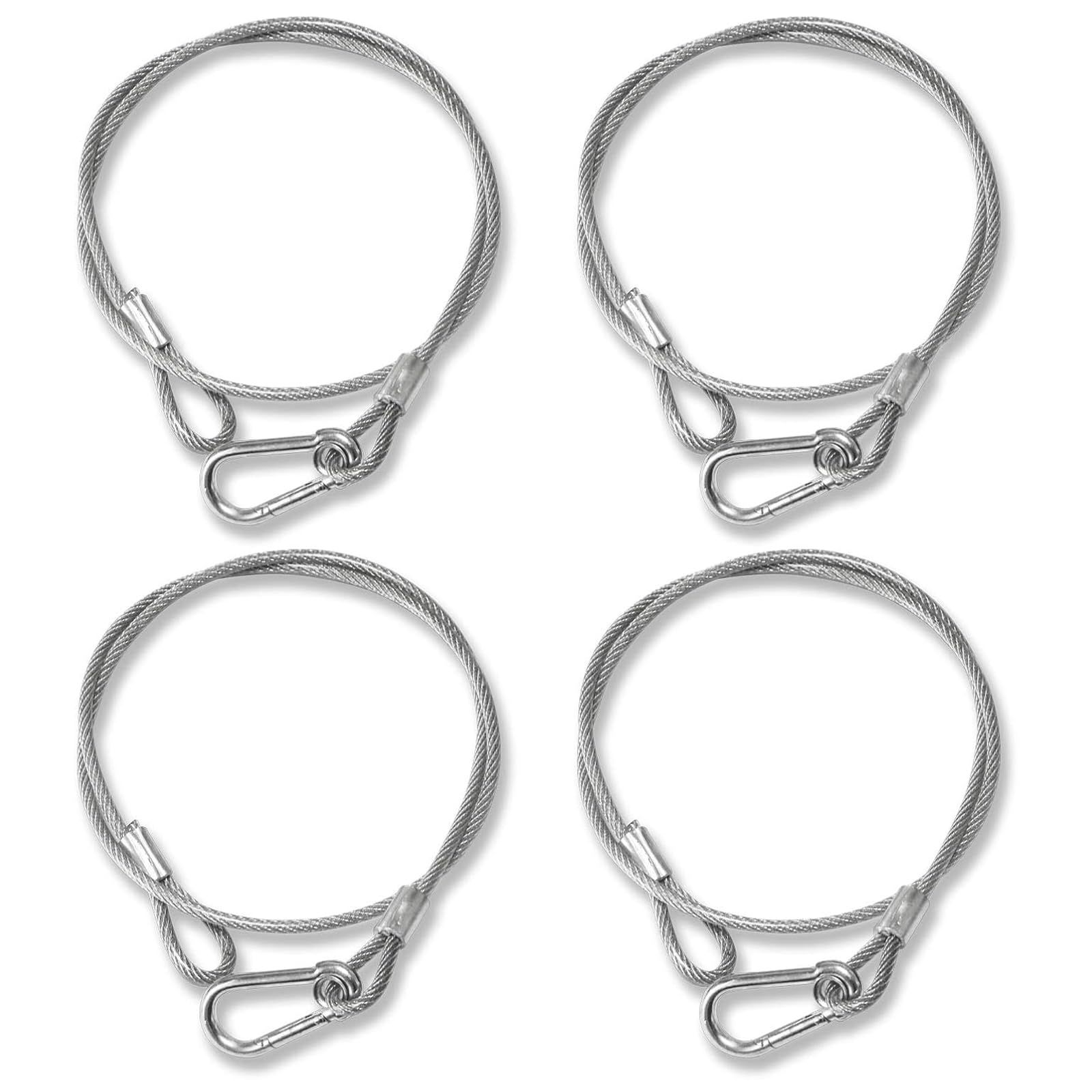 4Pack Lighting Safety Chain Cable Truss Clamps for Lights, Silvery Stainless Steel Lanyard Stage Lights Safety Chains, Security 