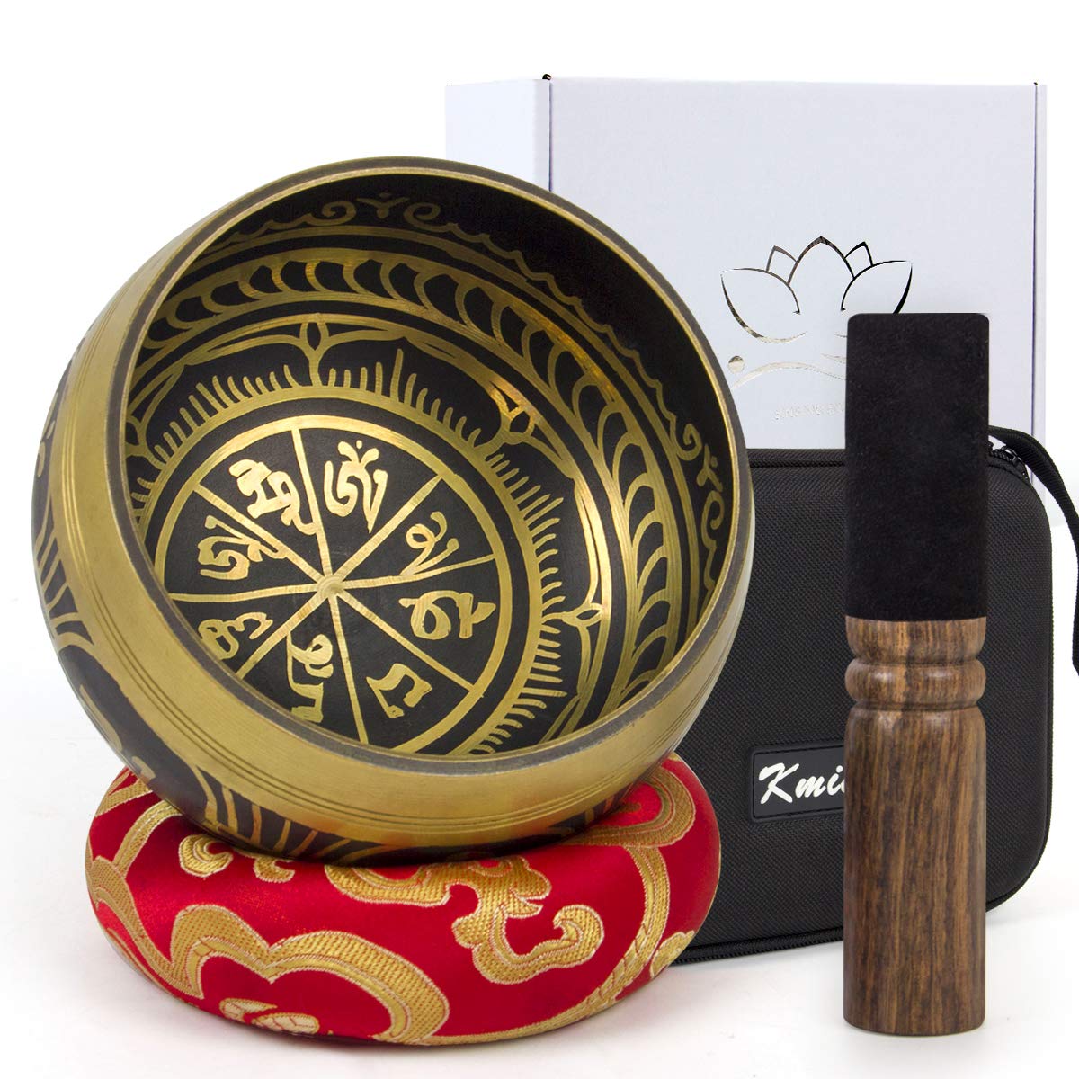 Tibetan Handcrafted Nepal Singing Bowl, 4.5 inch Master Healing Grade, Pure Tone Sound Art Bowls Meditation Accessories Set for 
